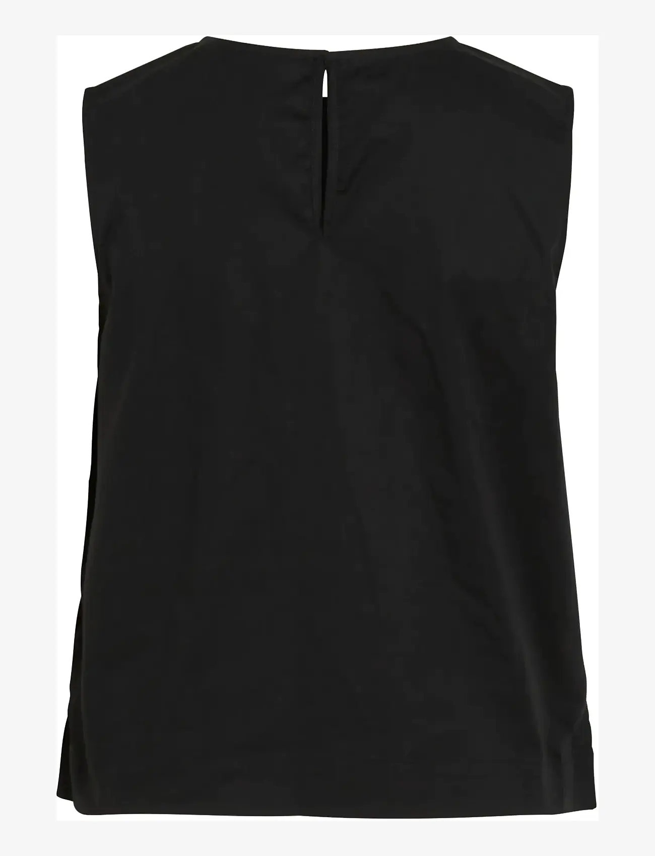 Vila - VIVALENCIA O-NECK S/L SHORT TOP/2 - Ærmeløse bluser - black beauty - 2