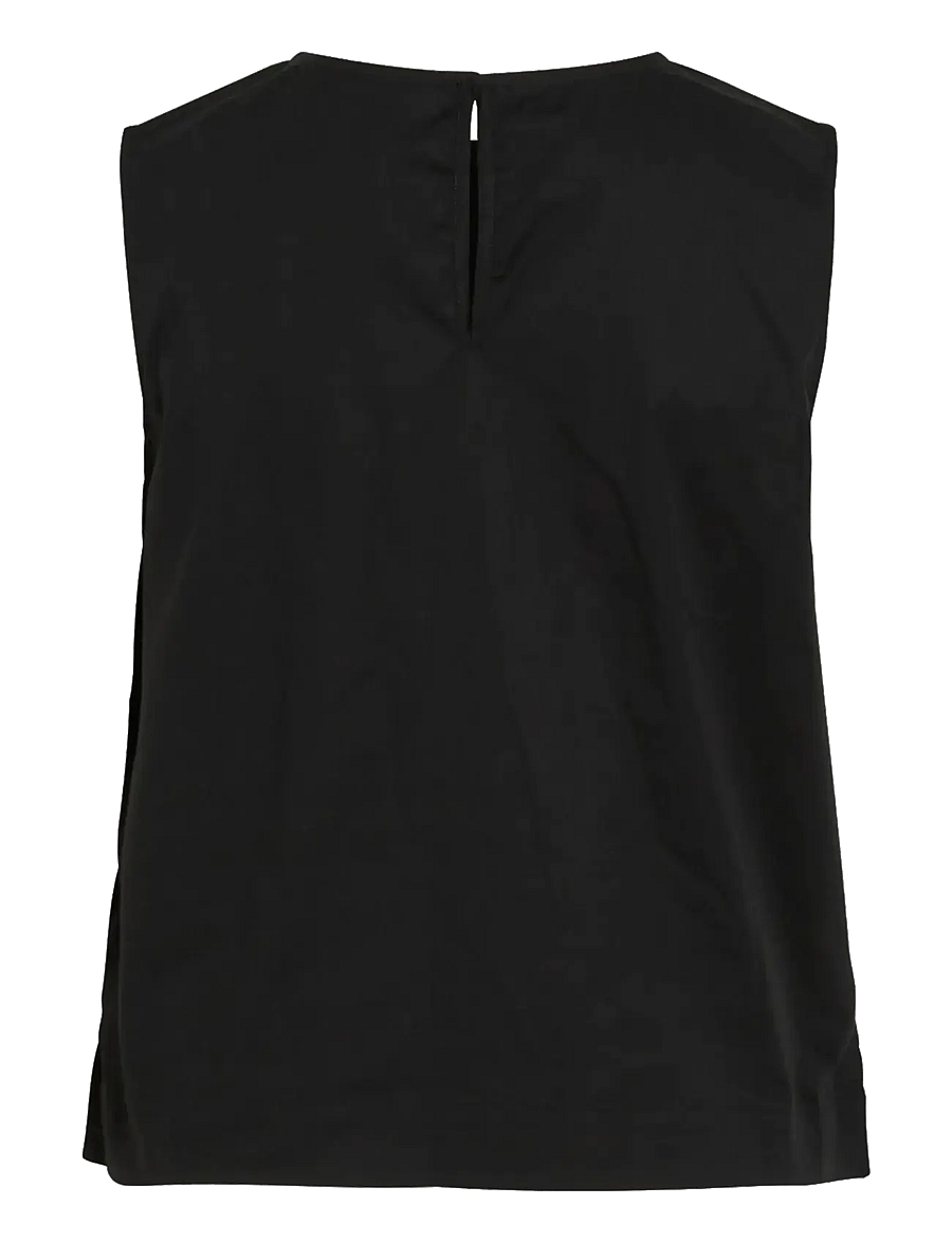 Vila - VIVALENCIA O-NECK S/L SHORT TOP/2 - Ärmellose blusen - black beauty - 2