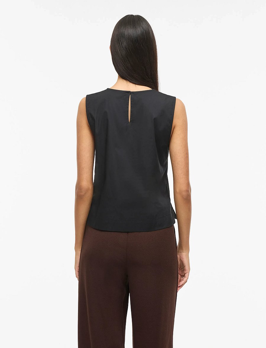 Vila - VIVALENCIA O-NECK S/L SHORT TOP/2 - Ärmellose blusen - black beauty - 3