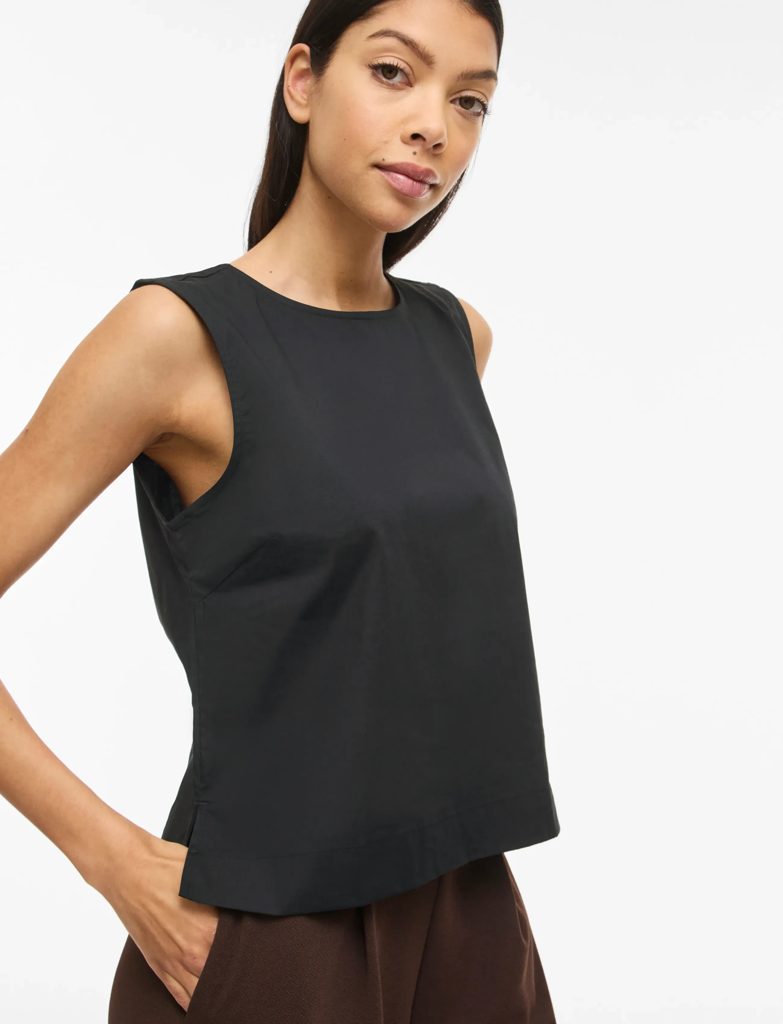 Vila - VIVALENCIA O-NECK S/L SHORT TOP/2 - Ärmellose blusen - black beauty - 5