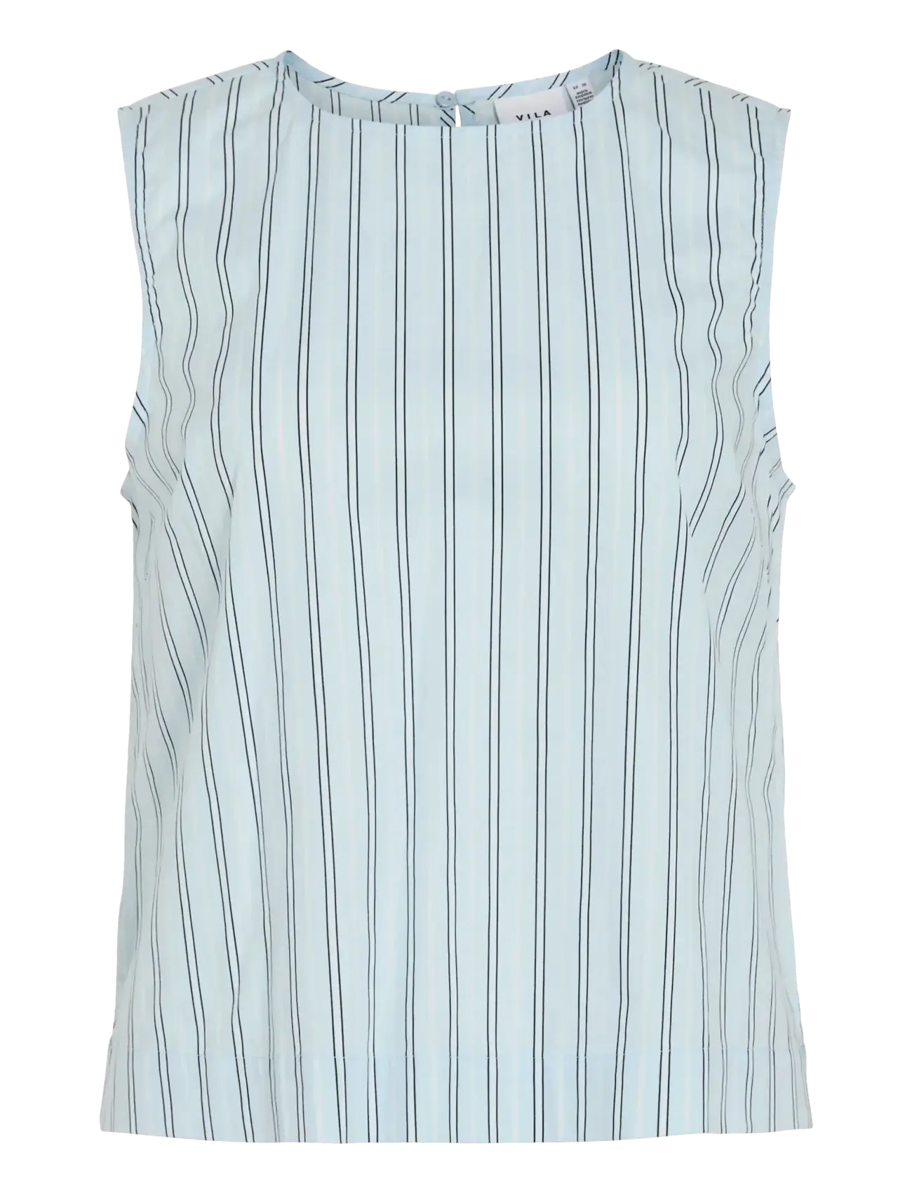 Vila VIVALENCIA O-NECK S/L SHORT TOP/2 - Kläder - NANTUCKET BREEZE / blue