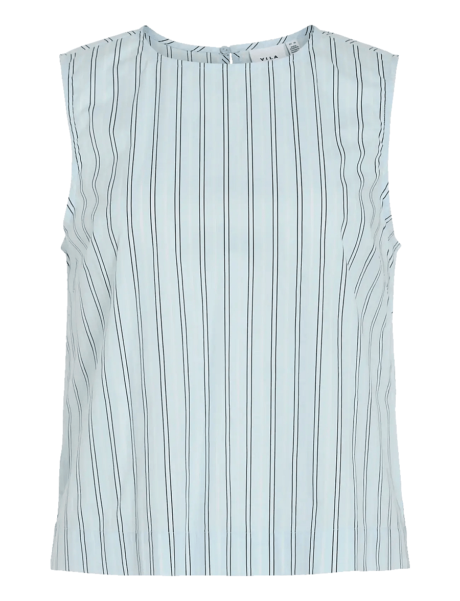 Vila - VIVALENCIA O-NECK S/L SHORT TOP/2 - Ärmellose blusen - nantucket breeze - 1