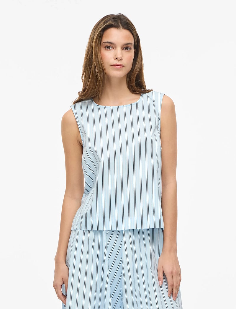 Vila - VIVALENCIA O-NECK S/L SHORT TOP/2 - Ärmellose blusen - nantucket breeze - 0