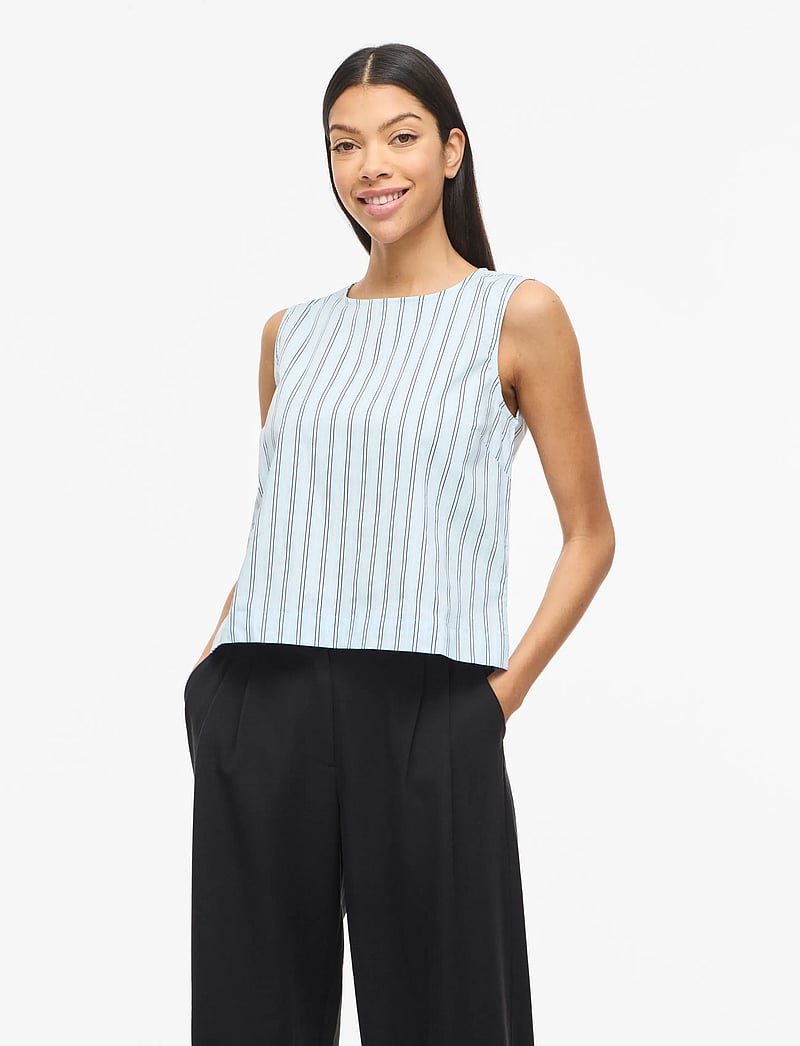 Vila - VIVALENCIA O-NECK S/L SHORT TOP/2 - Ærmeløse bluser - nantucket breeze - 0