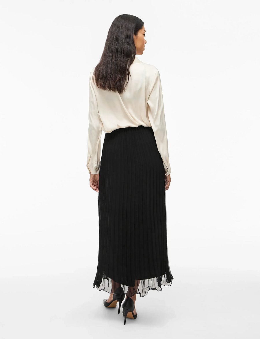 Vila - VICALLA ANKLE SKIRT - NOOS - pleated skirts - black - 3