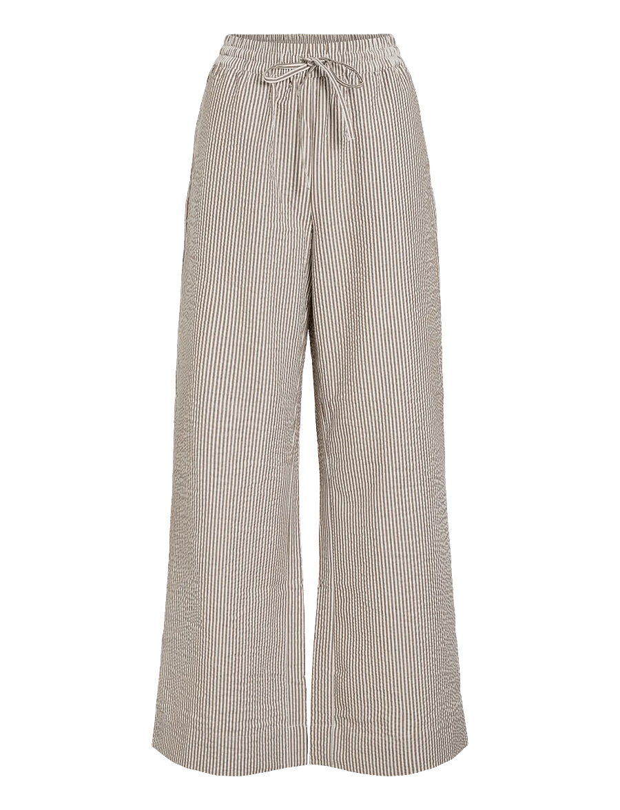 Vila - VIKALEA HW PANTS - leveälahkeiset housut - snow white - 1