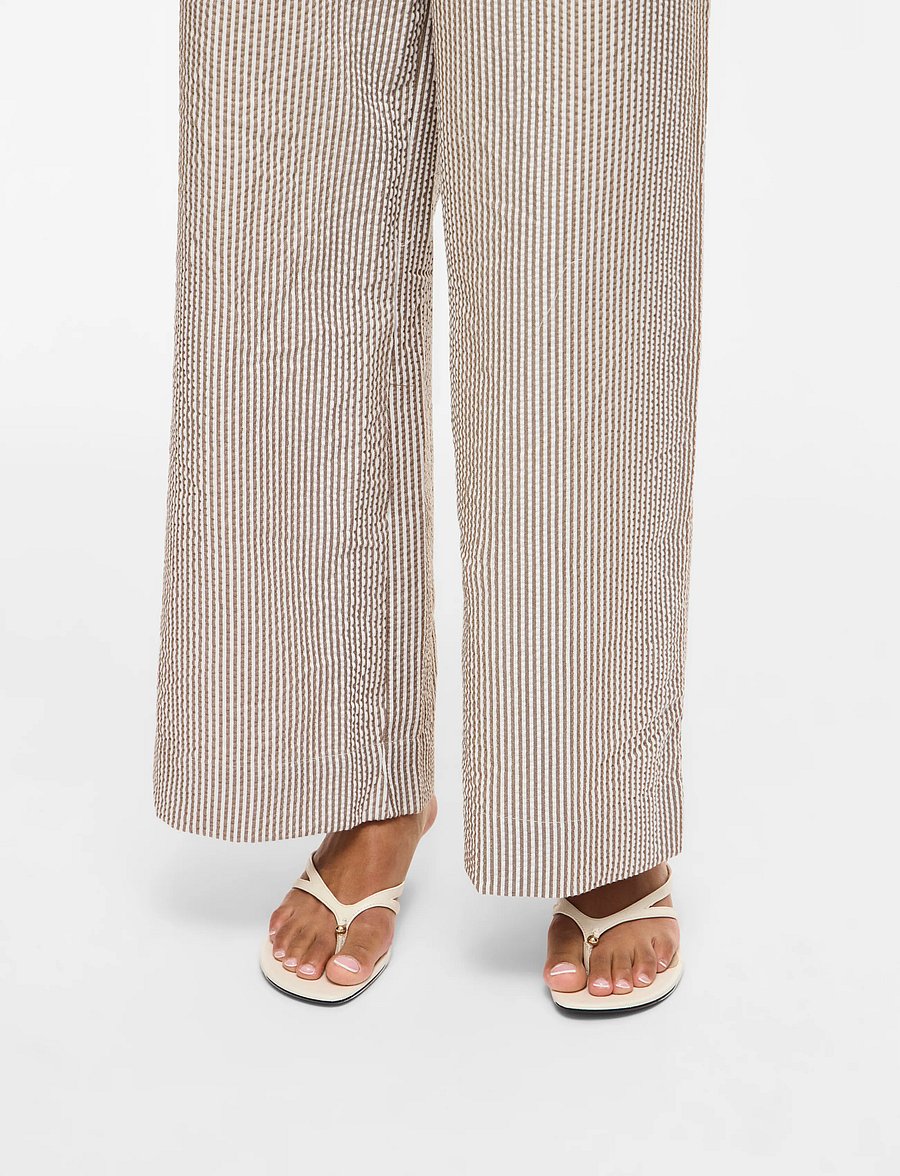 Vila - VIKALEA HW PANTS - leveälahkeiset housut - snow white - 5