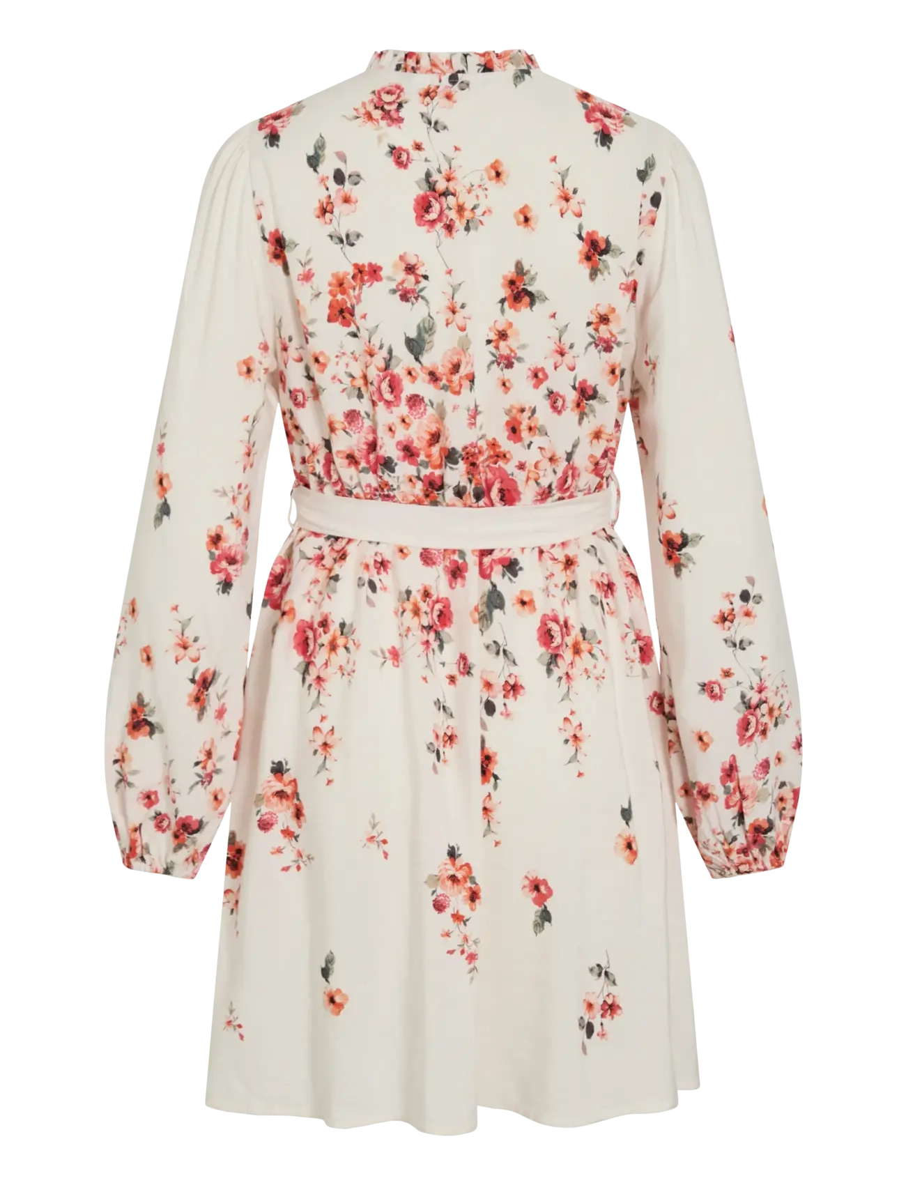 Vila - VIELMA BAI O-NECK L/S SHORT DRESS/LN/1 - robes chemises - cloud dancer - 1