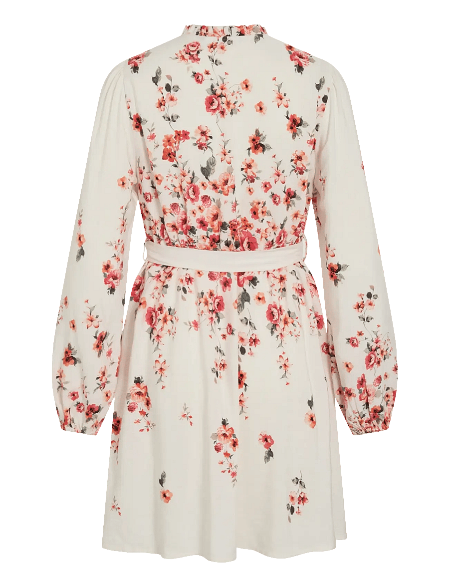 Vila - VIELMA BAI O-NECK L/S SHORT DRESS/LN/1 - robes chemises - cloud dancer - 1