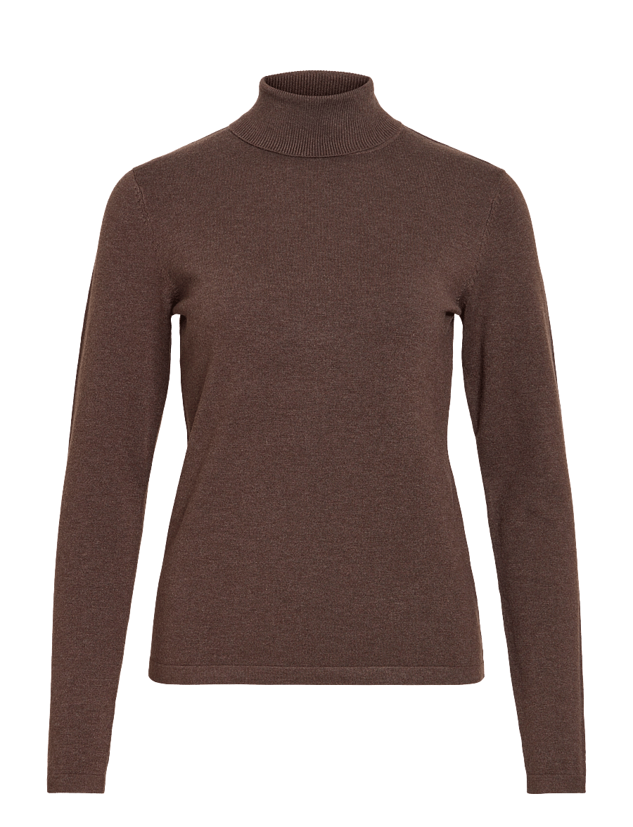 Vila - VIMALU ROLLNECK L/S KNIT TOP NOOS - coffee bean - 1