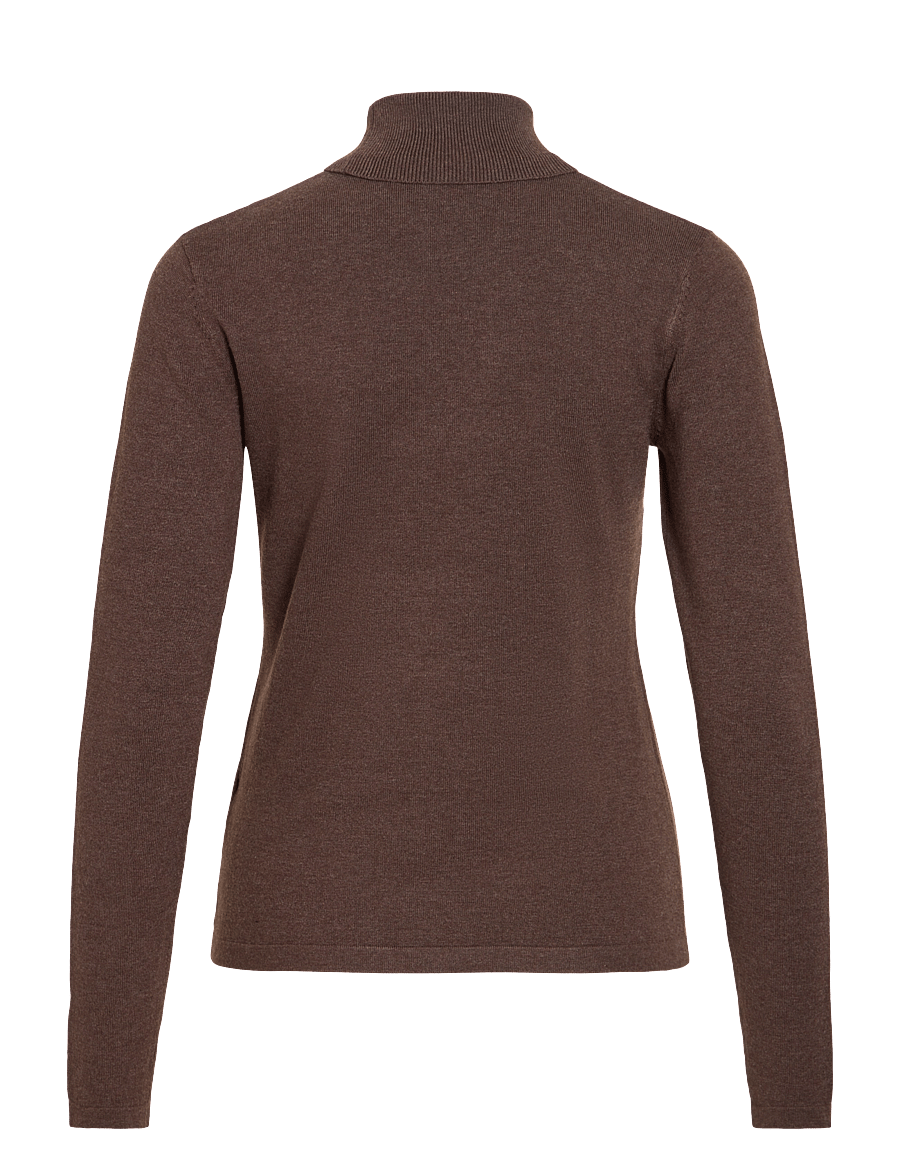 Vila - VIMALU ROLLNECK L/S KNIT TOP NOOS - coffee bean - 2