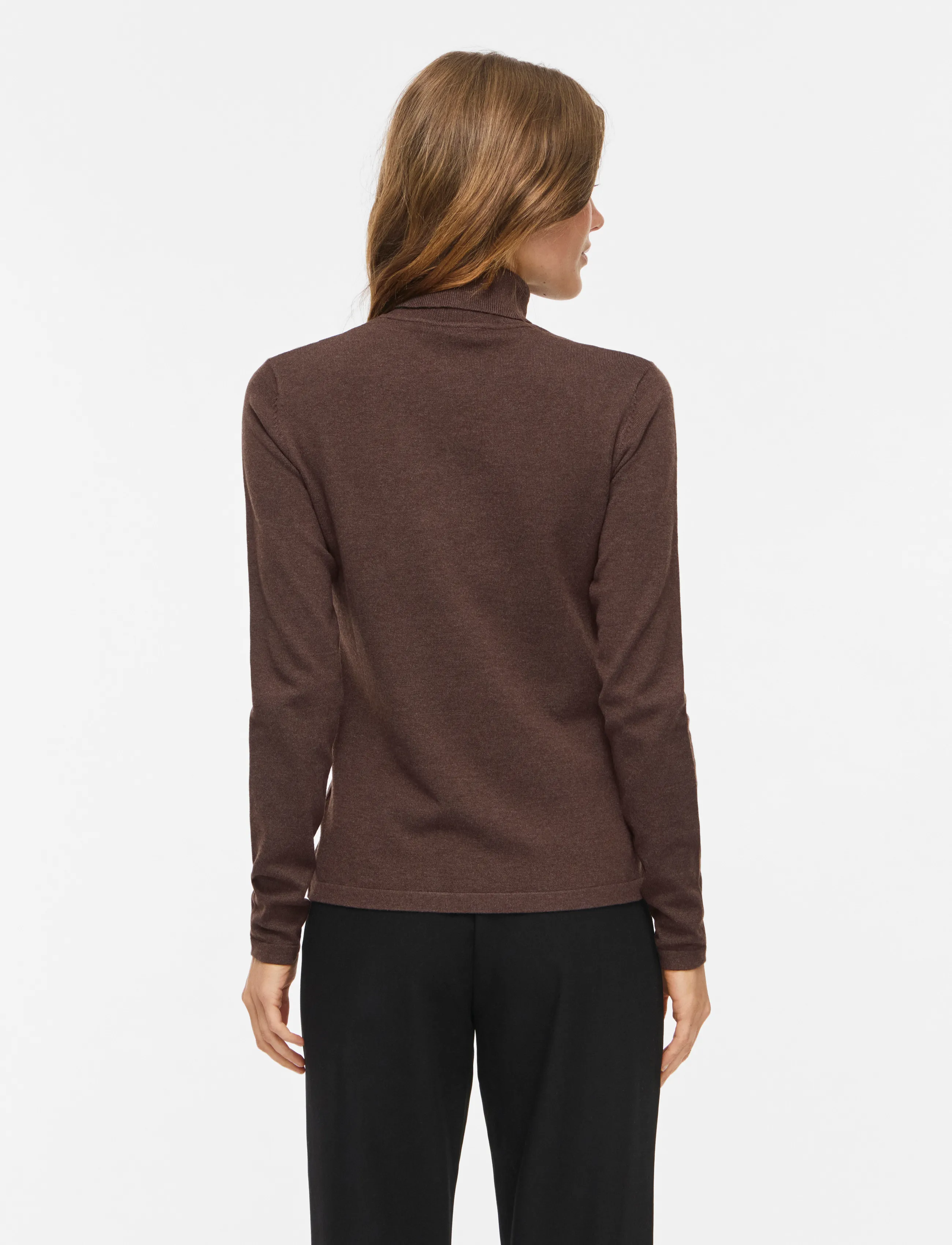 Vila - VIMALU ROLLNECK L/S KNIT TOP NOOS - coffee bean - 3