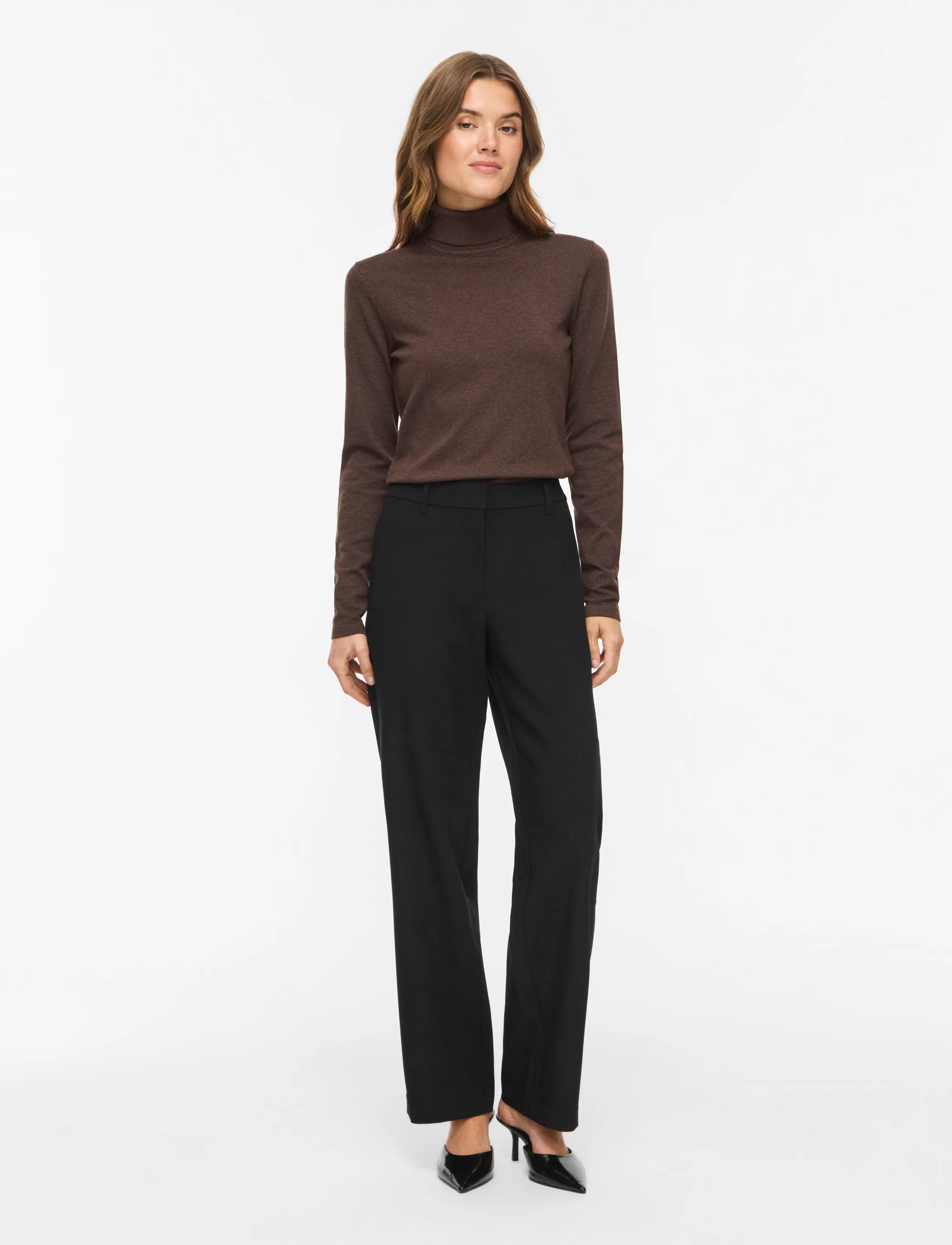 Vila - VIMALU ROLLNECK L/S KNIT TOP NOOS - coffee bean - 4