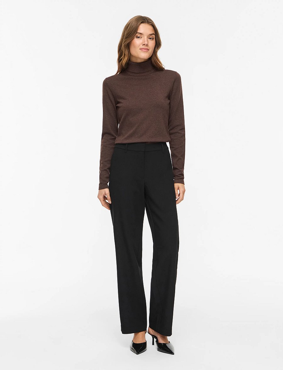 Vila - VIMALU ROLLNECK L/S KNIT TOP NOOS - coffee bean - 4