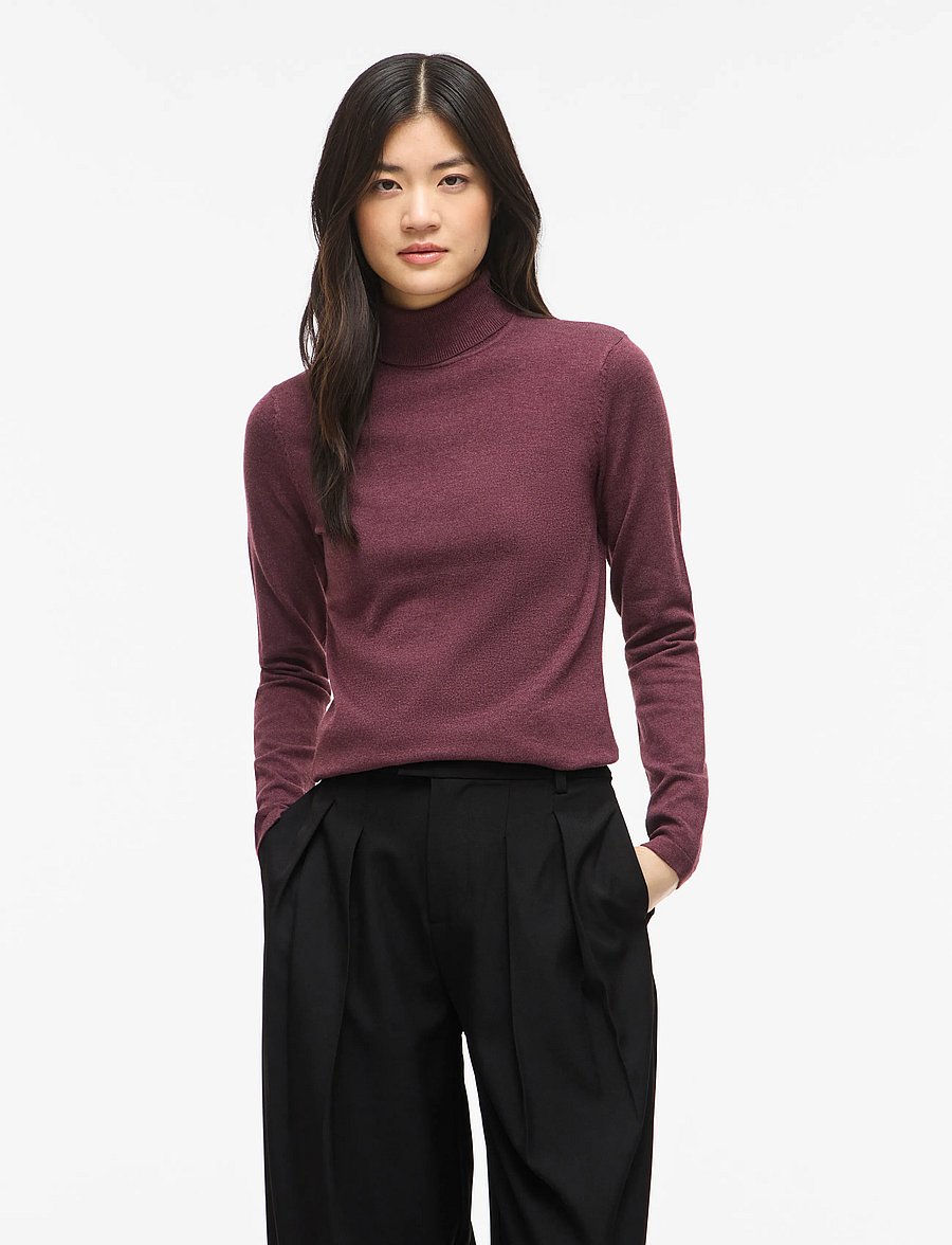 Vila - VIMALU ROLLNECK L/S KNIT TOP NOOS - port royale - 0