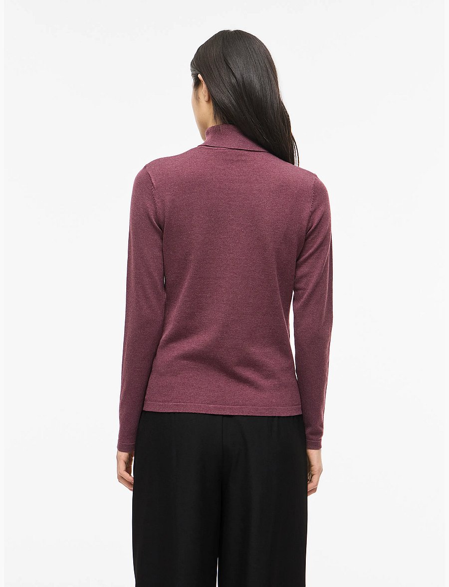 Vila - VIMALU ROLLNECK L/S KNIT TOP NOOS - port royale - 3