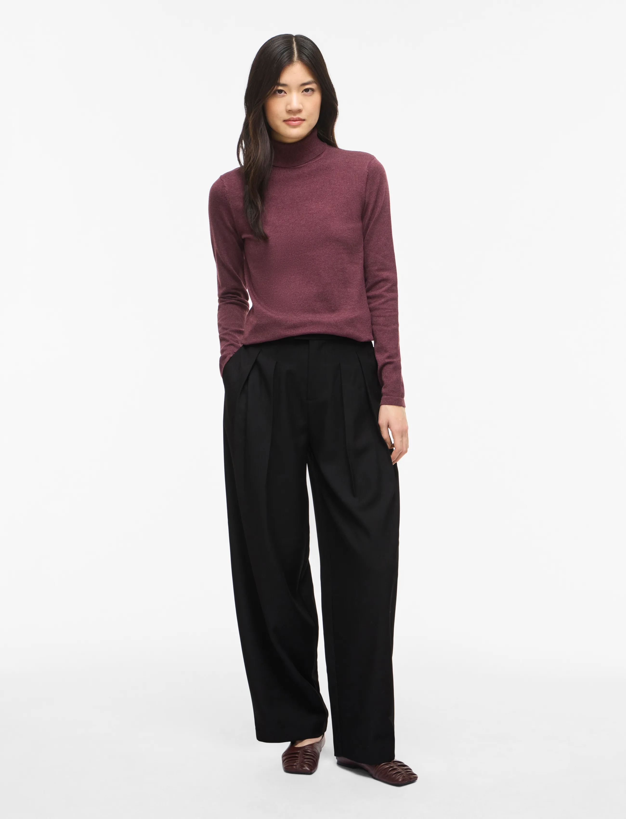 Vila - VIMALU ROLLNECK L/S KNIT TOP NOOS - port royale - 4
