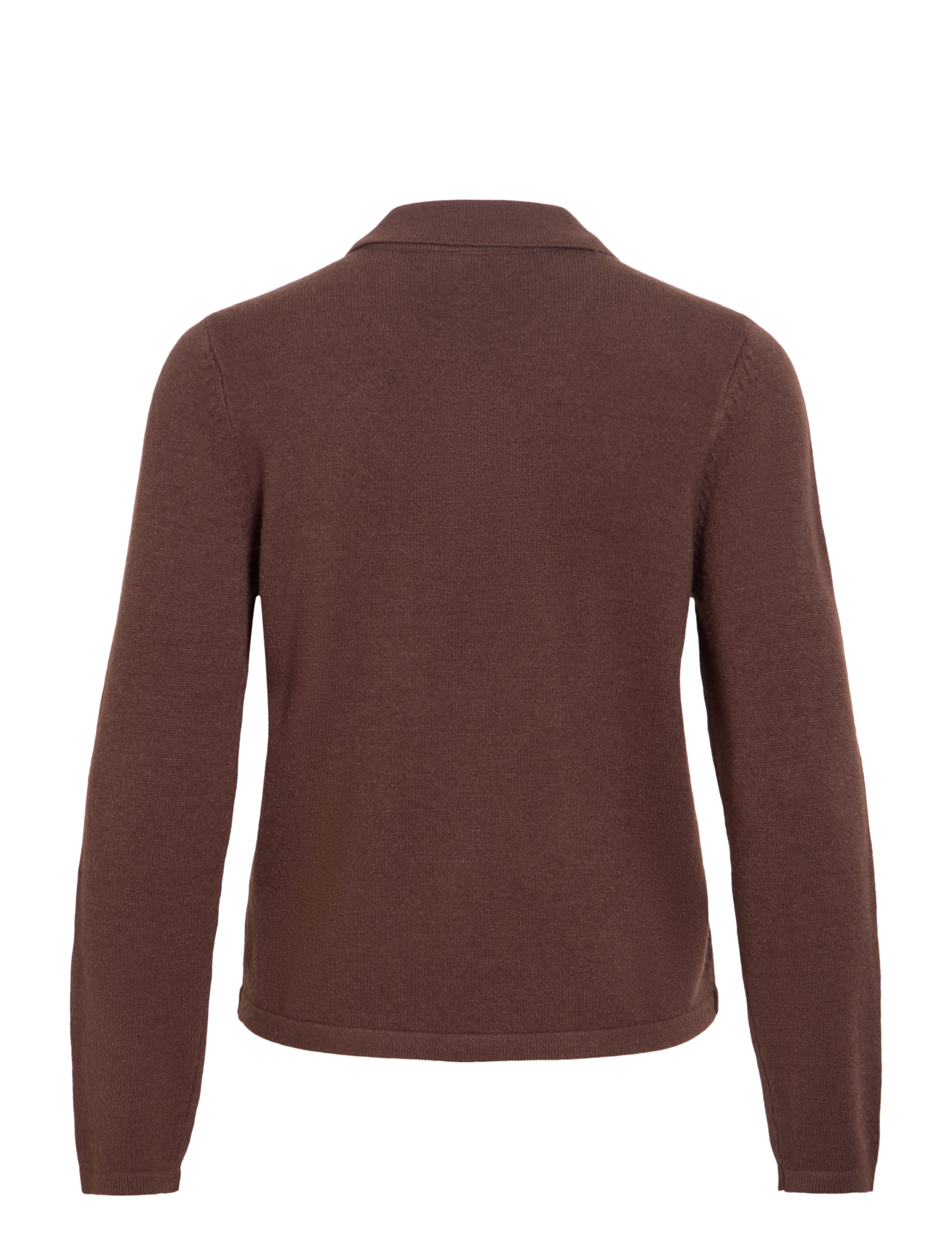 Vila - VIRIL L/S POLO PULLOVER KNIT - NOOS - coffee bean - 2