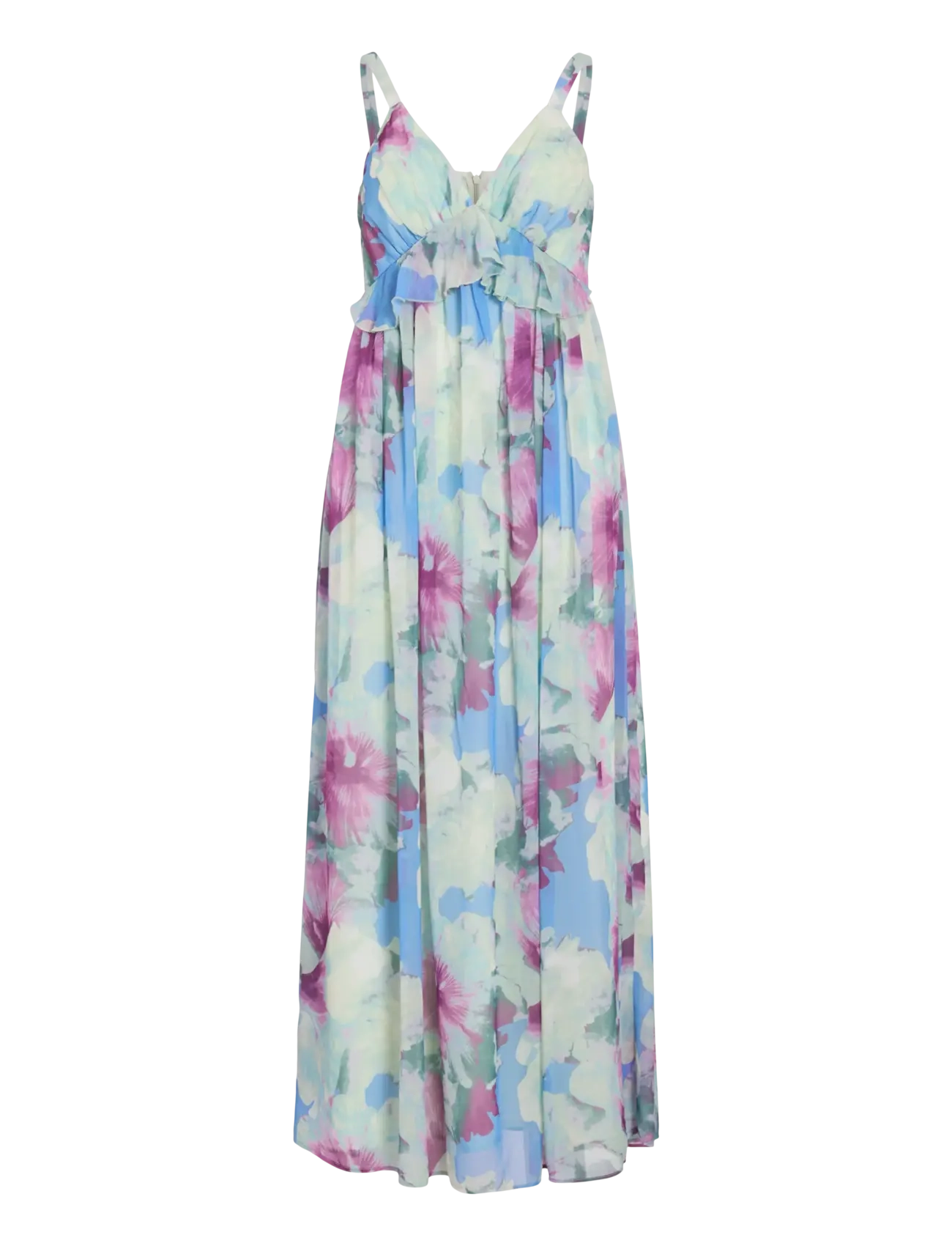 Vila VIPEONY V-NECK MAXI STRAP DRESS/DC/KA - Plus Size & Curvy - SMOKE GREEN / multi