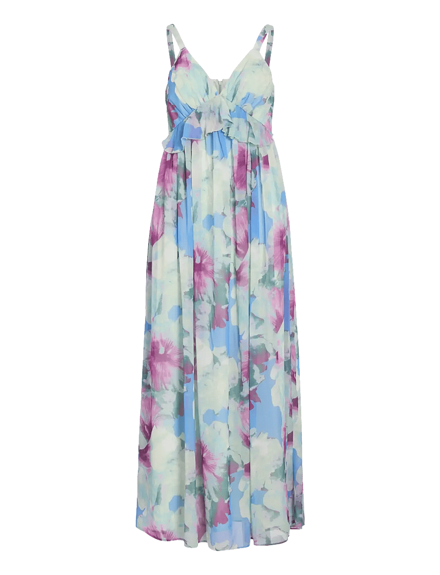 Vila - VIPEONY V-NECK MAXI STRAP DRESS/DC/KA - maksikleidid - smoke green - 1