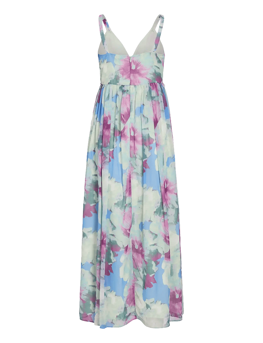Vila - VIPEONY V-NECK MAXI STRAP DRESS/DC/KA - maksikleidid - smoke green - 2