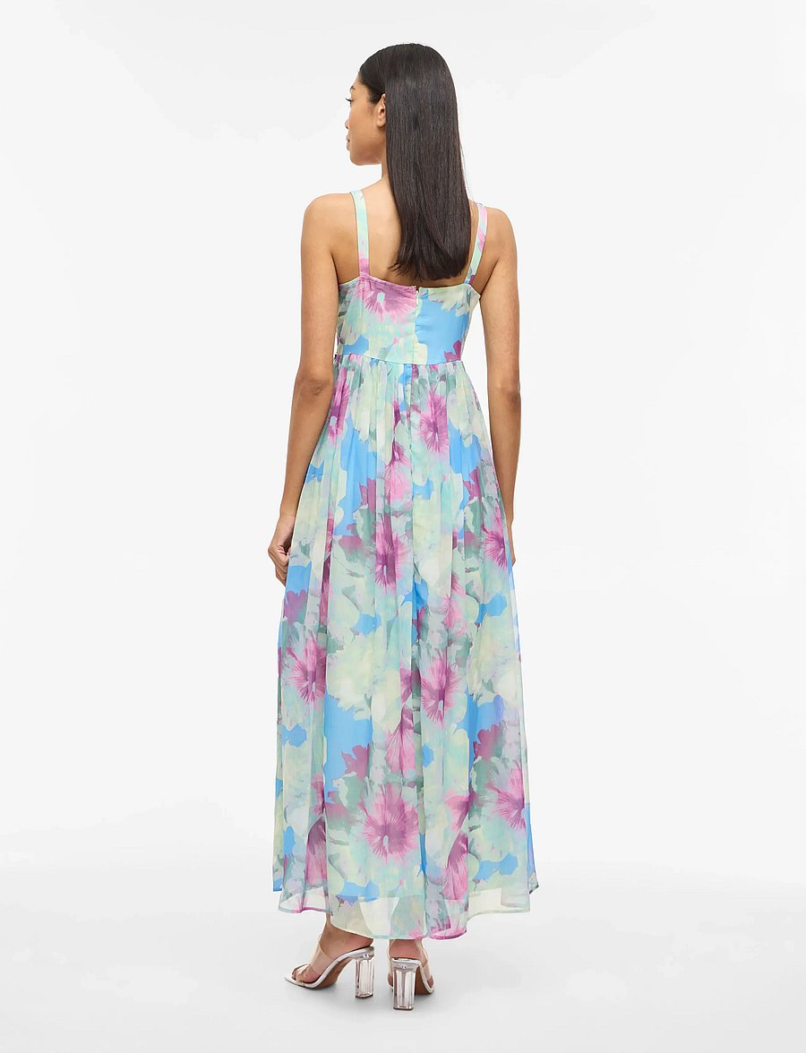 Vila - VIPEONY V-NECK MAXI STRAP DRESS/DC/KA - maksikleidid - smoke green - 3