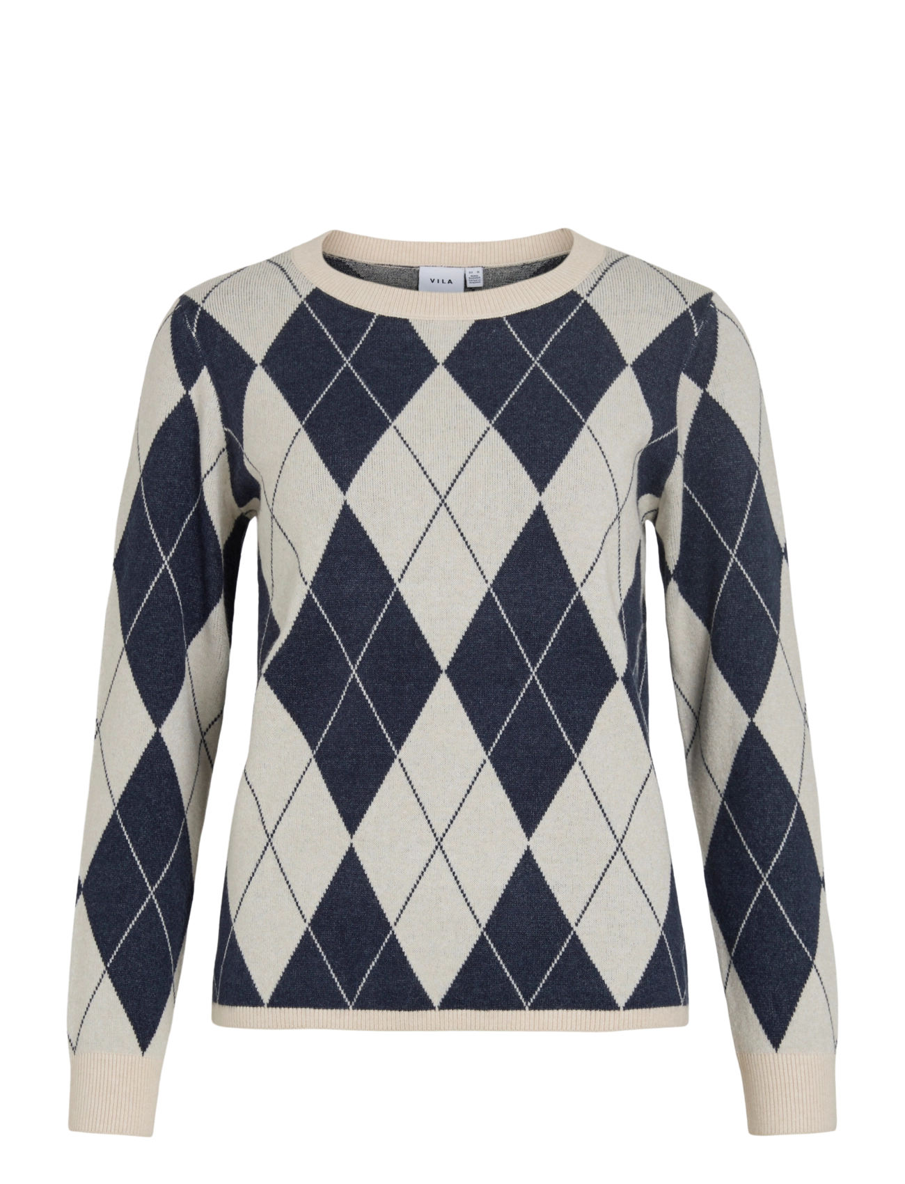 Vila - VITIF O-NECK L/S KNIT PULLOVER - kampsunid - super light natural melan - 1