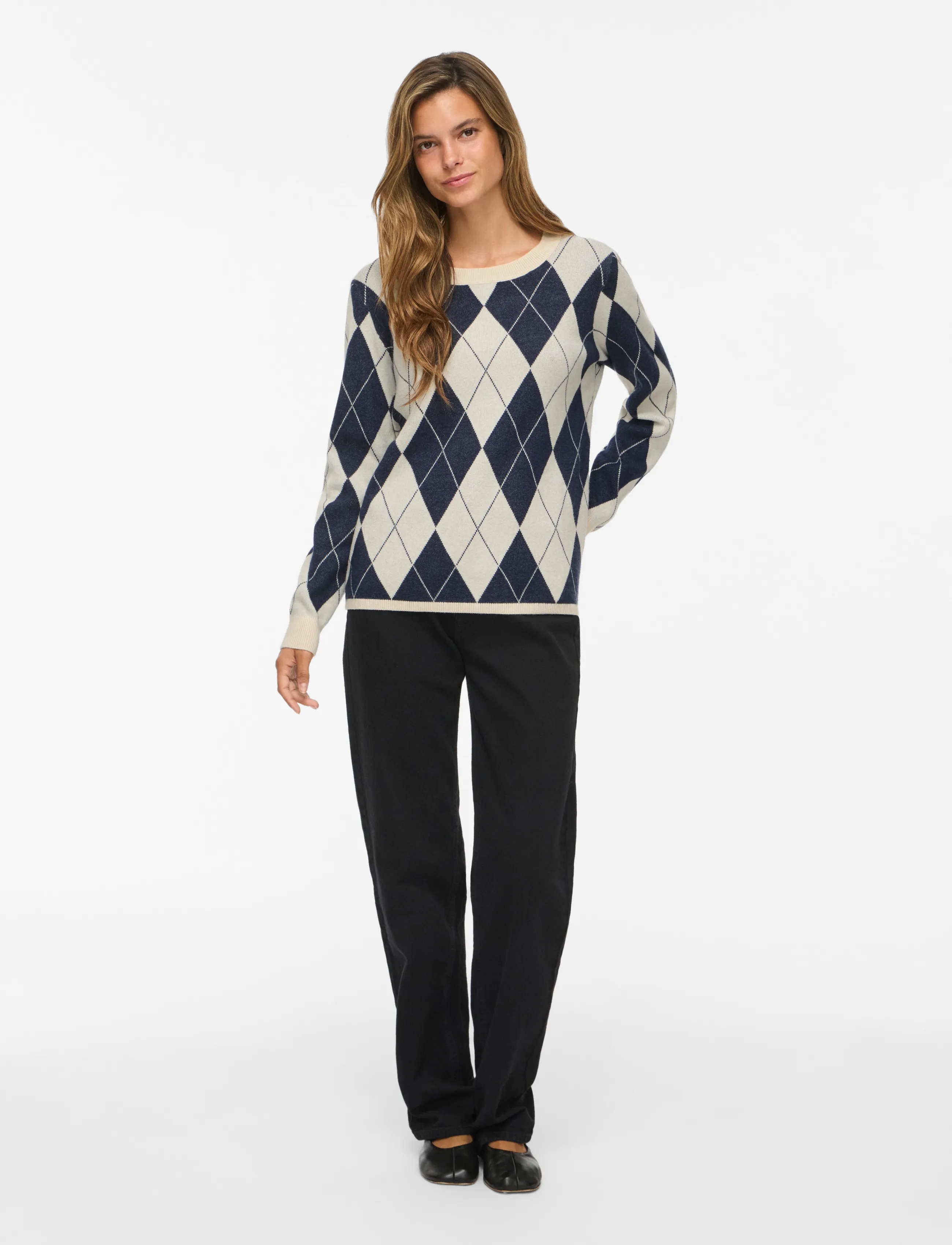 Vila - VITIF O-NECK L/S KNIT PULLOVER - kampsunid - super light natural melan - 4