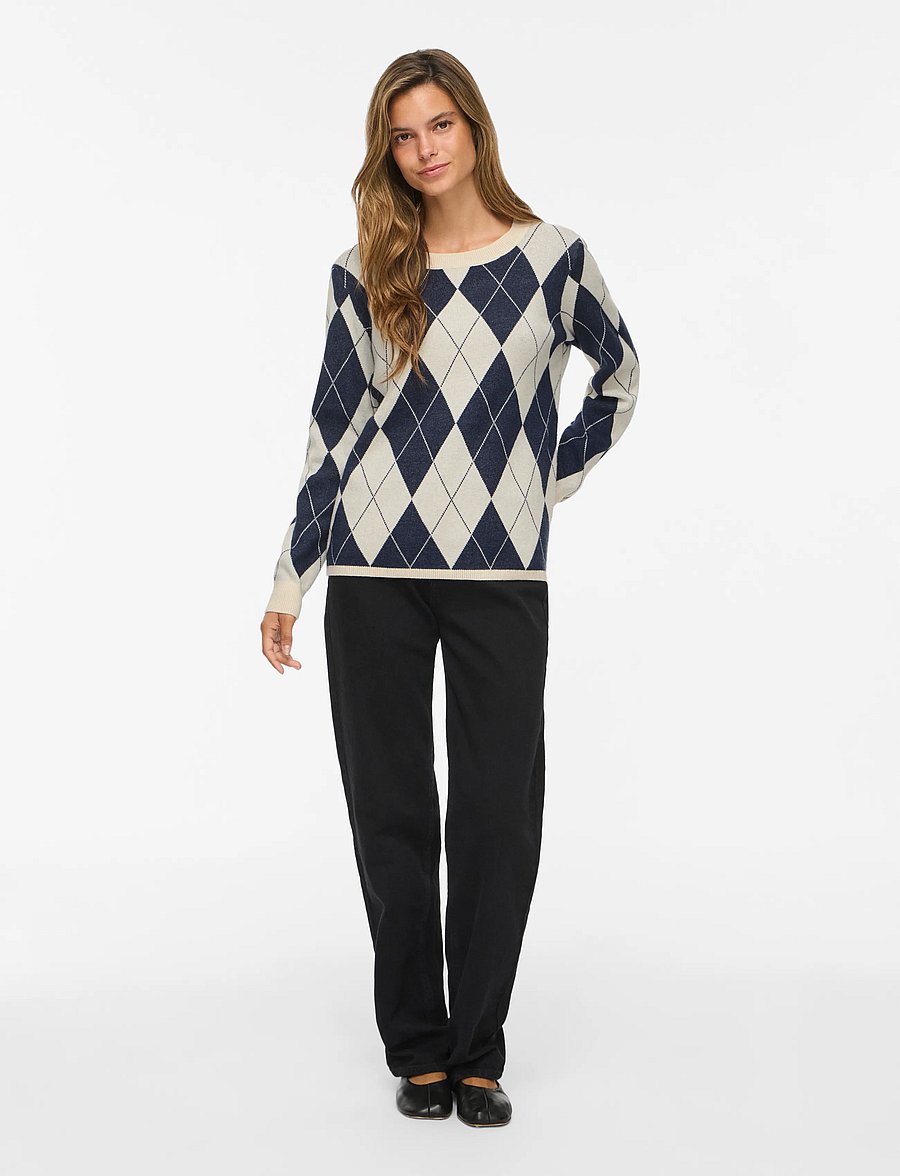 Vila - VITIF O-NECK L/S KNIT PULLOVER - kampsunid - super light natural melan - 4