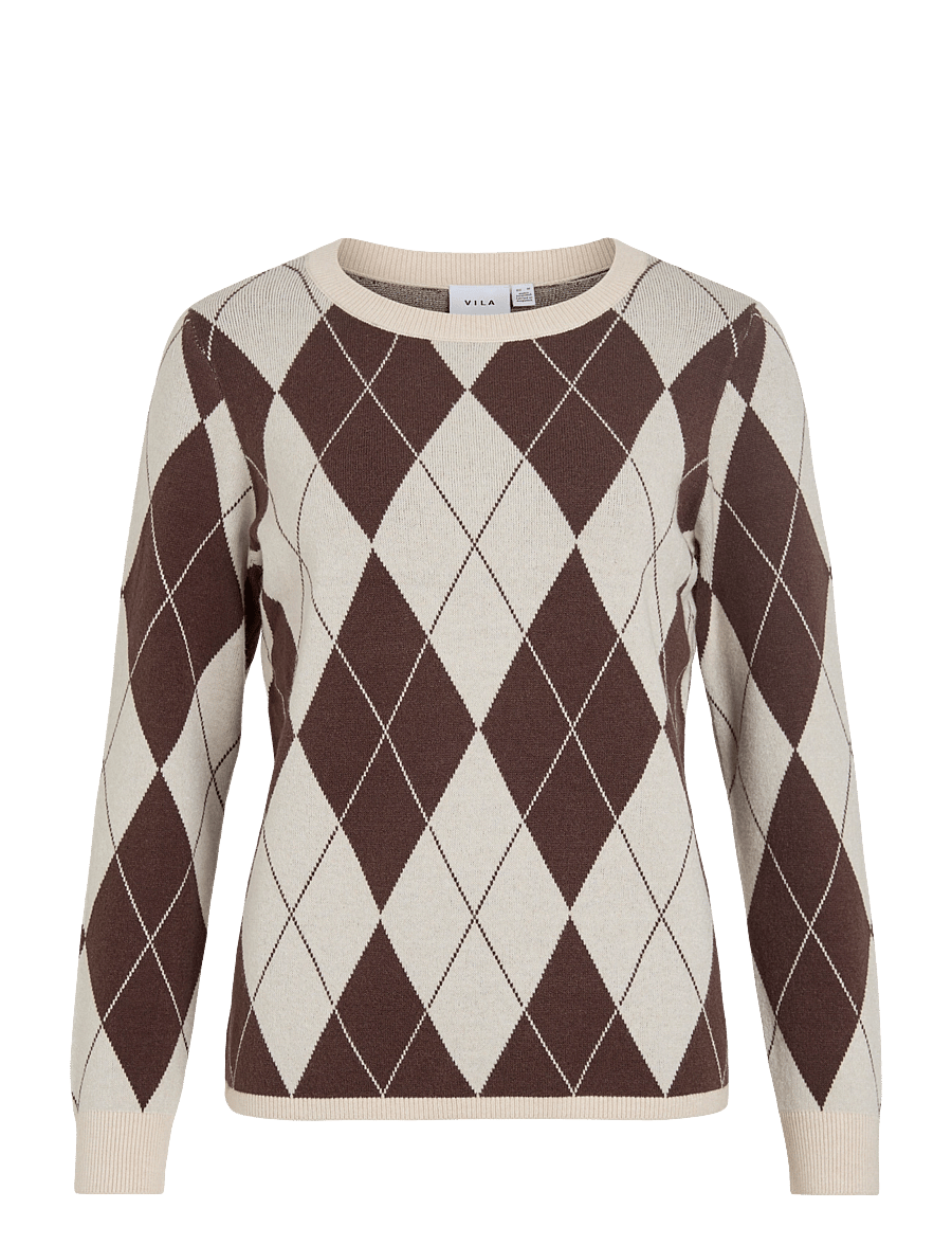 Vila - VITIF O-NECK L/S KNIT PULLOVER - super light natural melan - 0