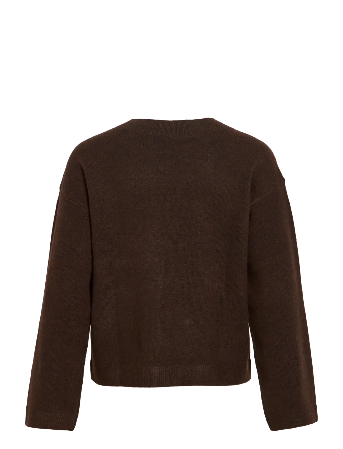 Vila - VILIGA L/S REV V-NECK KNIT TOP - NOOS - striktrøjer - coffee bean - 2