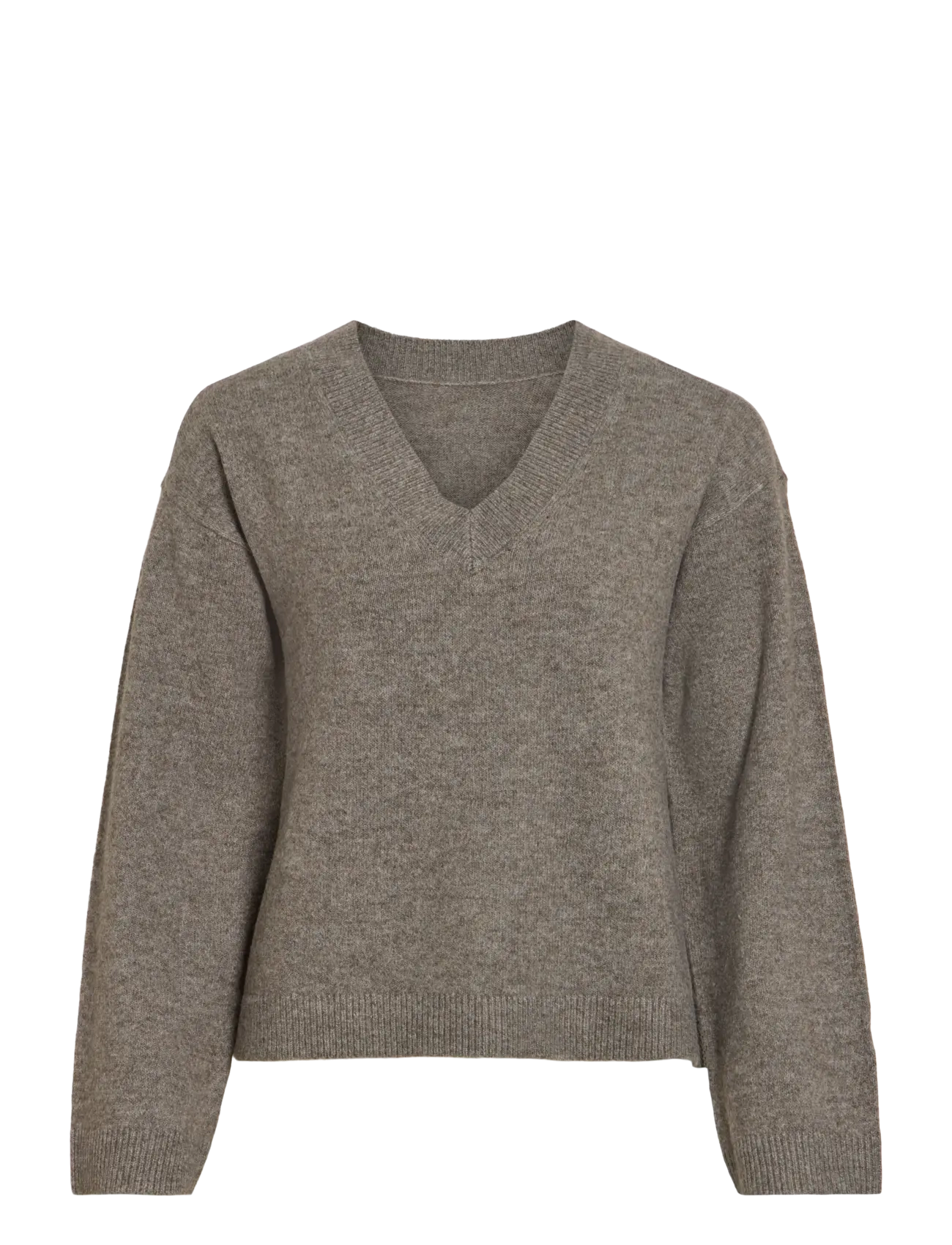 VILA Viliga L/S Rev V-Ausschnitt Knit Oberteil - Noos Braun - XXL - Damen