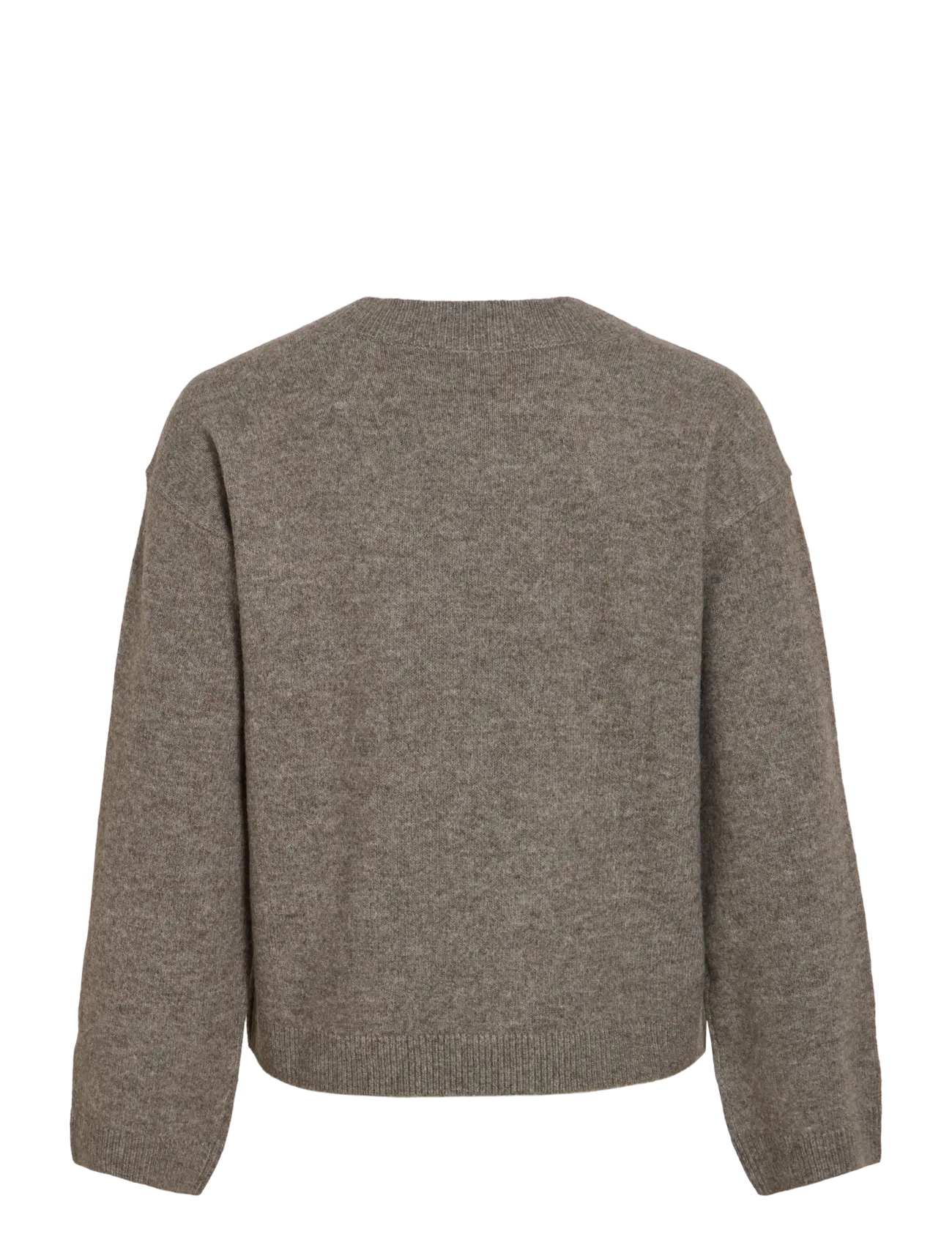 Vila - VILIGA L/S REV V-NECK KNIT TOP - NOOS - striktrøjer - falcon - 2