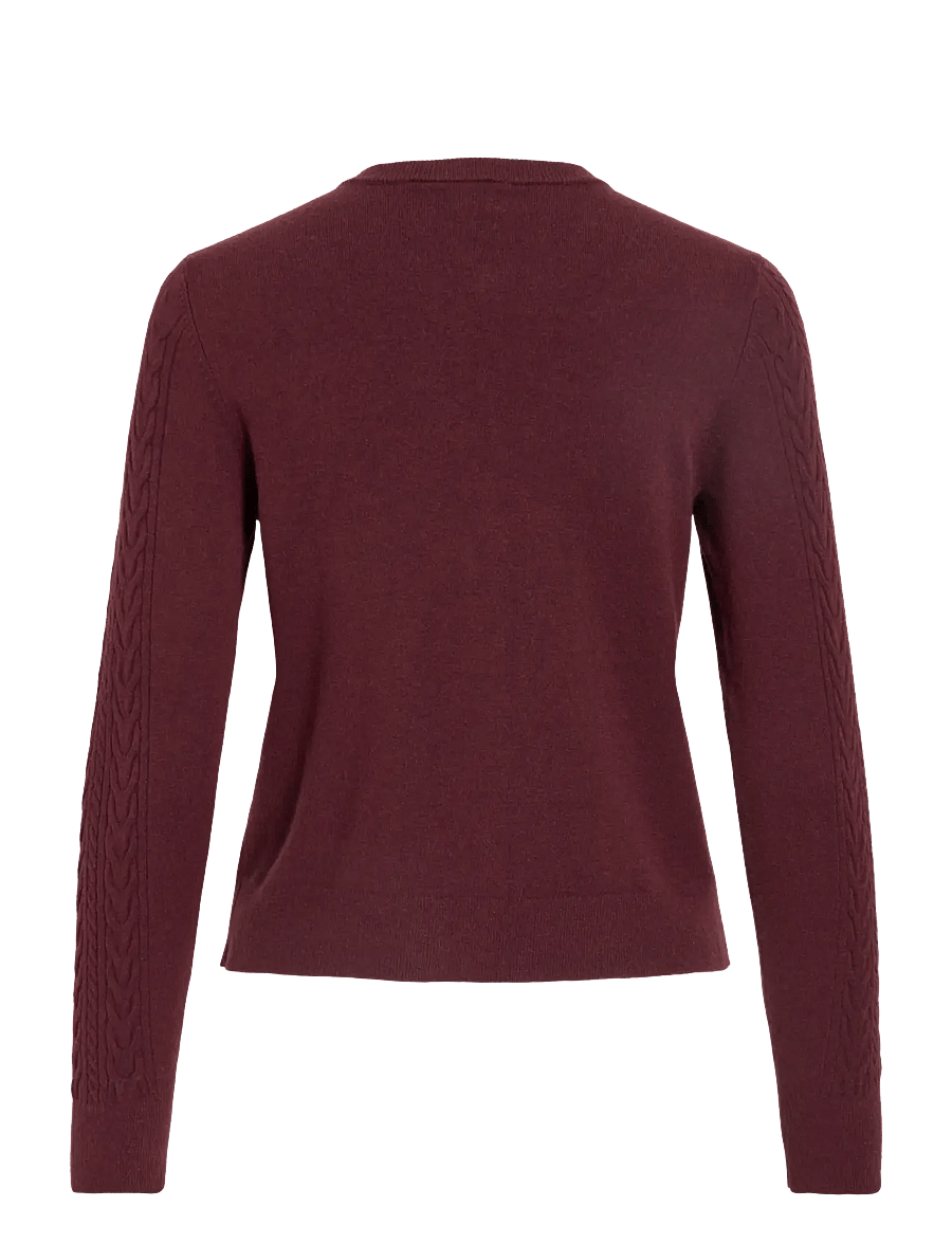 Vila - VIKERRY CABLE L/S KNIT CARDIGAN-NOOS - strickjacken - port royale - 2