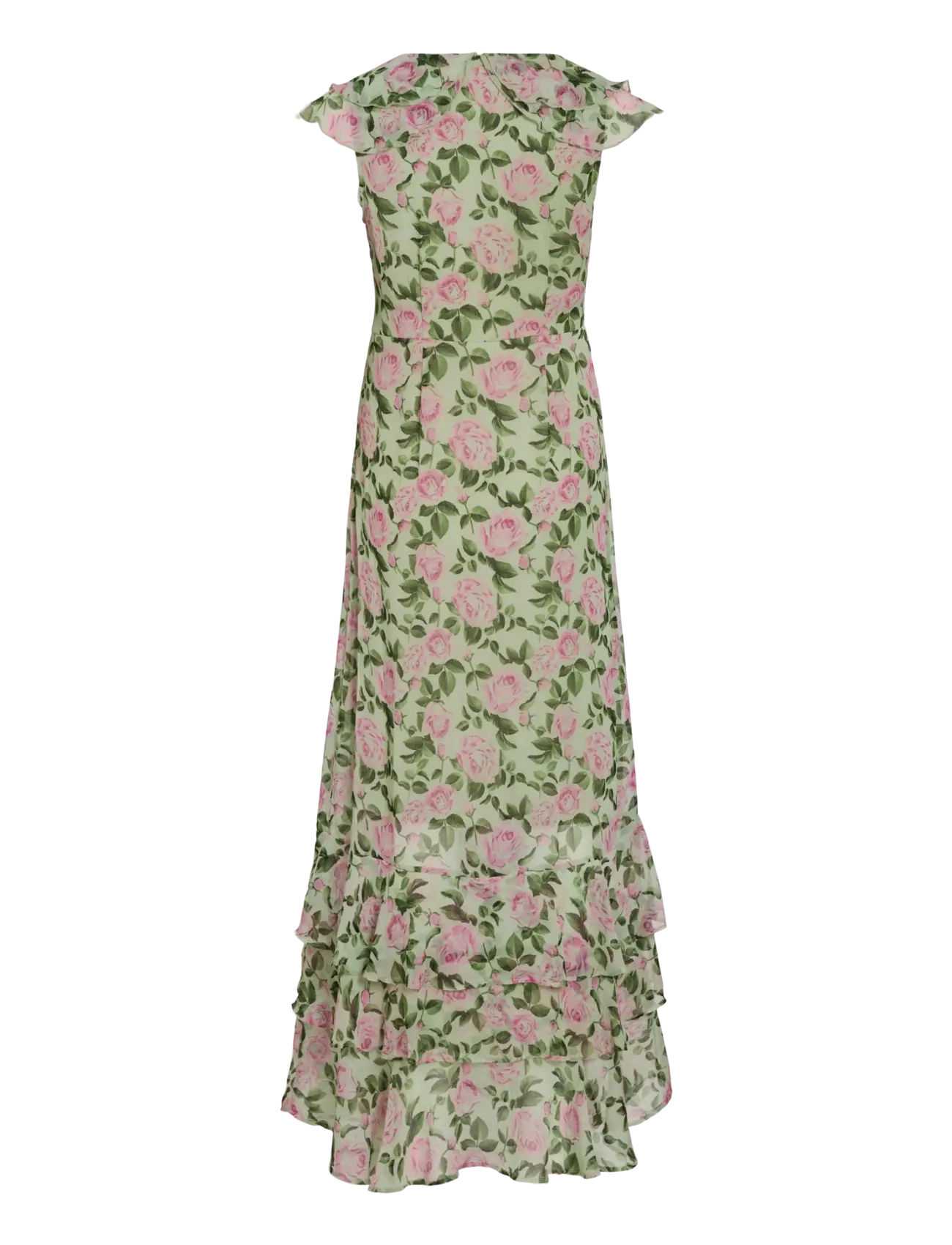 Vila - VIMARIGOLD C/S V-NECK MAXI DRESS/DC/KA - maxi dresses - smoke green - 1