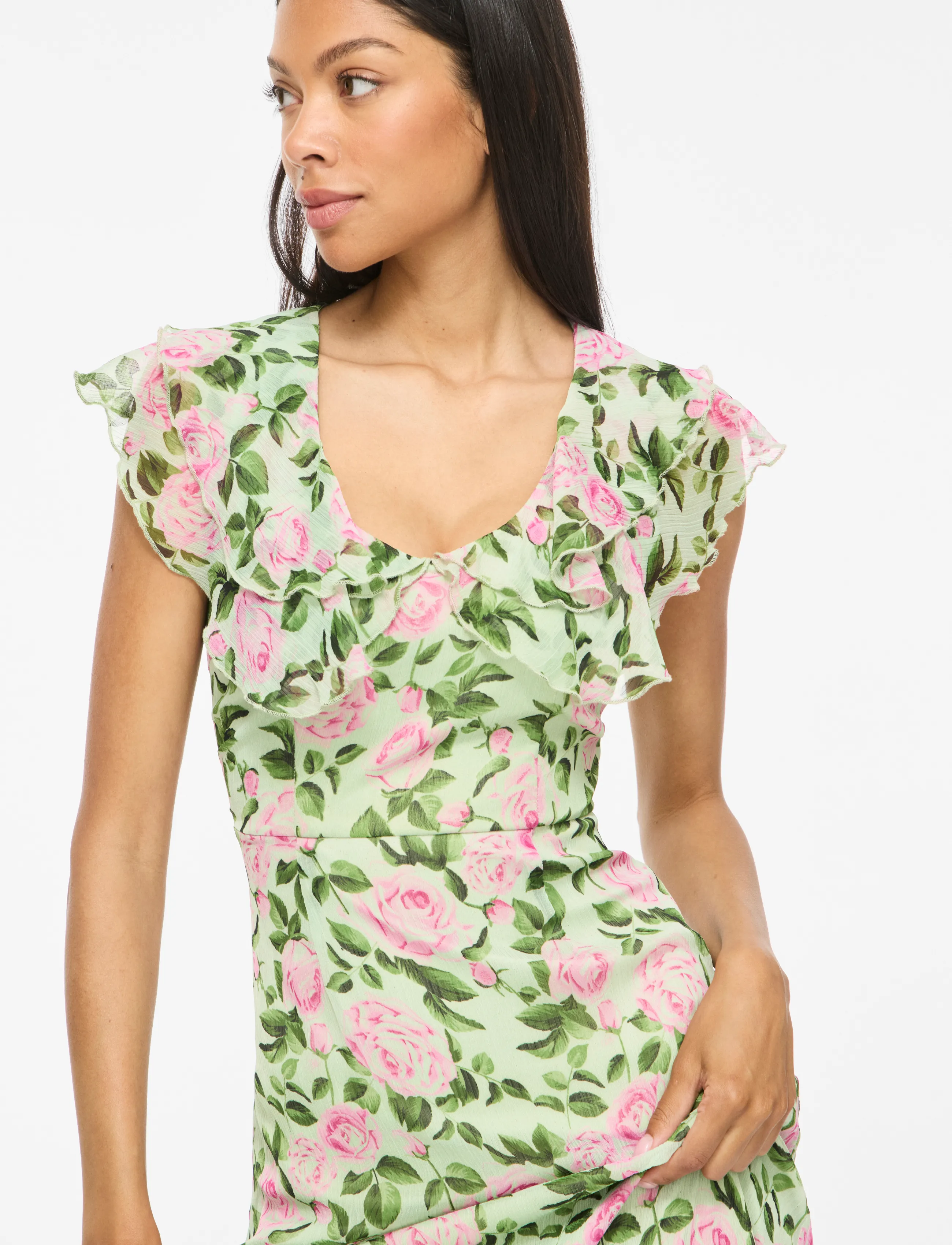 VILA Vimarigold C/S V-Neck Maxi Dress/Dc/Ka maxiklänningar dam – bild 6