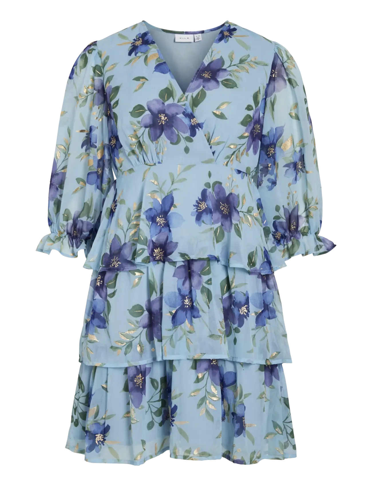 Vila VIMAGNOLIA 3/4 -NECK SHORT DRESS/DC/KA - Kjoler - NANTUCKET BREEZE / blue