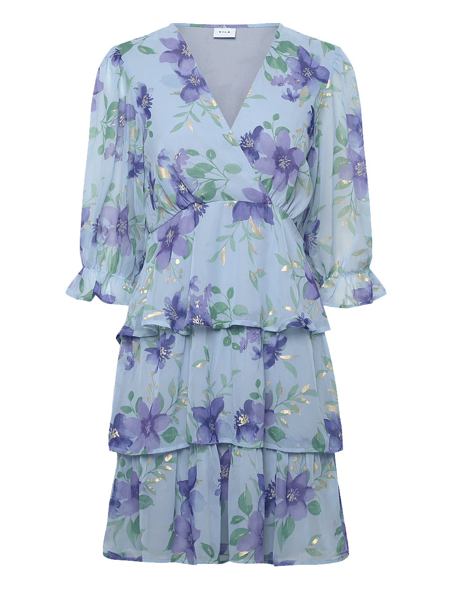 Vila - VIMAGNOLIA 3/4 -NECK SHORT DRESS/DC/KA - summer dresses - nantucket breeze - 1