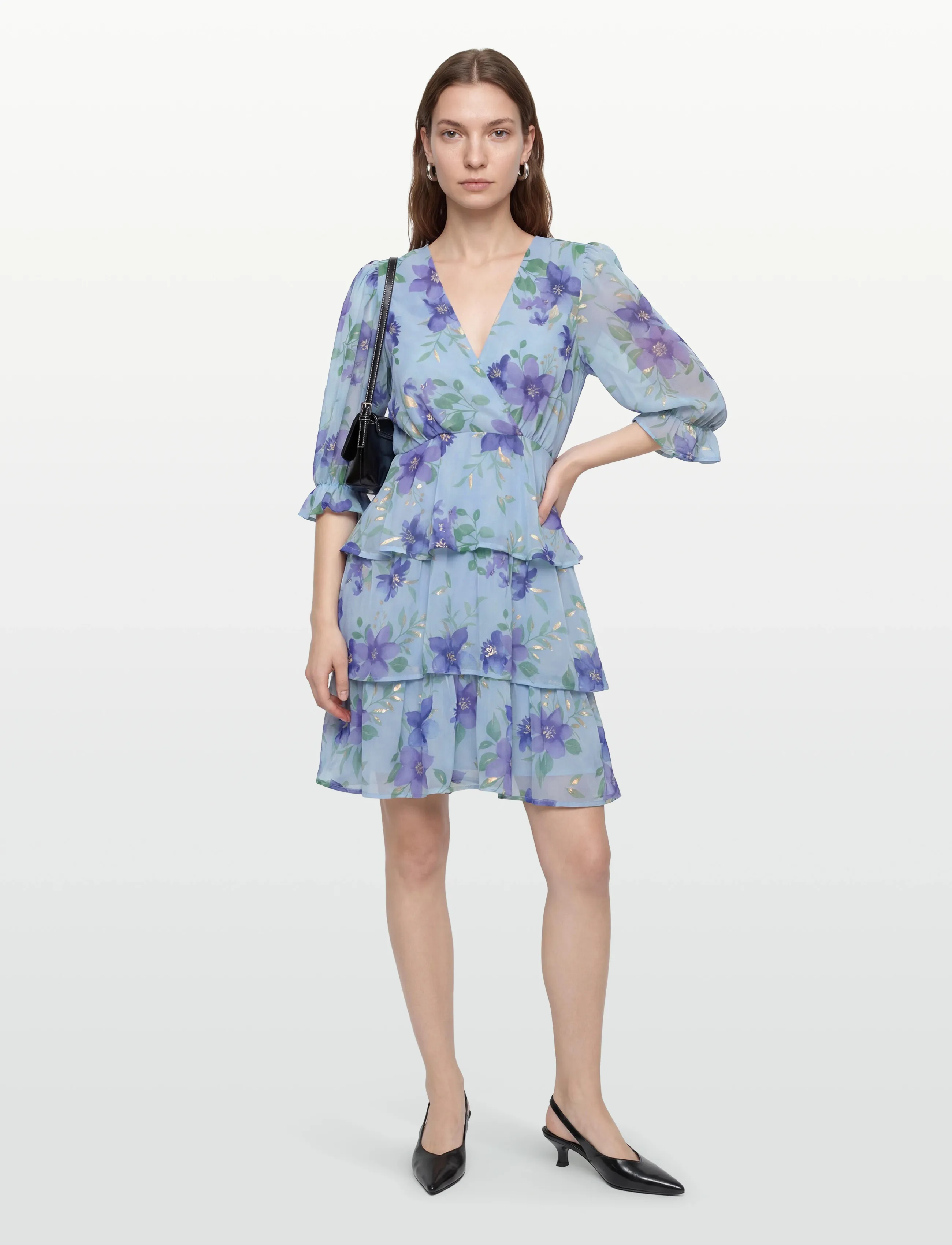 Vila Vimagnolia 3/4 -Neck Short Dress/Dc/Ka, 42, Blue, Kjoler > Kort Kjole, Dame