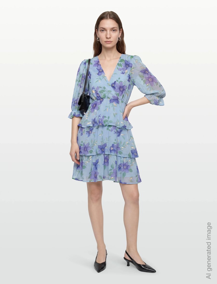 Vila - VIMAGNOLIA 3/4 -NECK SHORT DRESS/DC/KA - summer dresses - nantucket breeze - 0