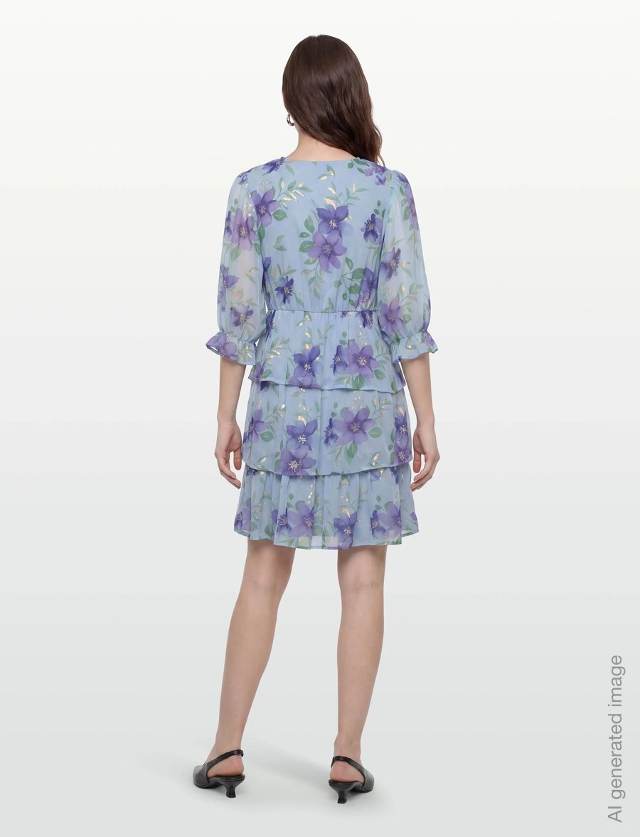 Vila - VIMAGNOLIA 3/4 -NECK SHORT DRESS/DC/KA - summer dresses - nantucket breeze - 4
