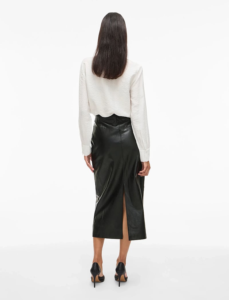 Vila - VIMILLIAN HW MIDI SKIRT - midi-röcke - black - 3