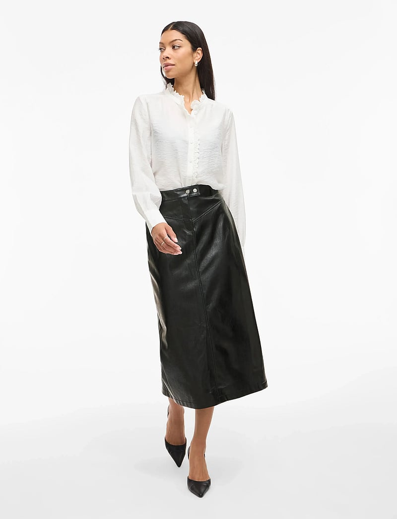 Vila - VIMILLIAN HW MIDI SKIRT - midi-röcke - black - 4
