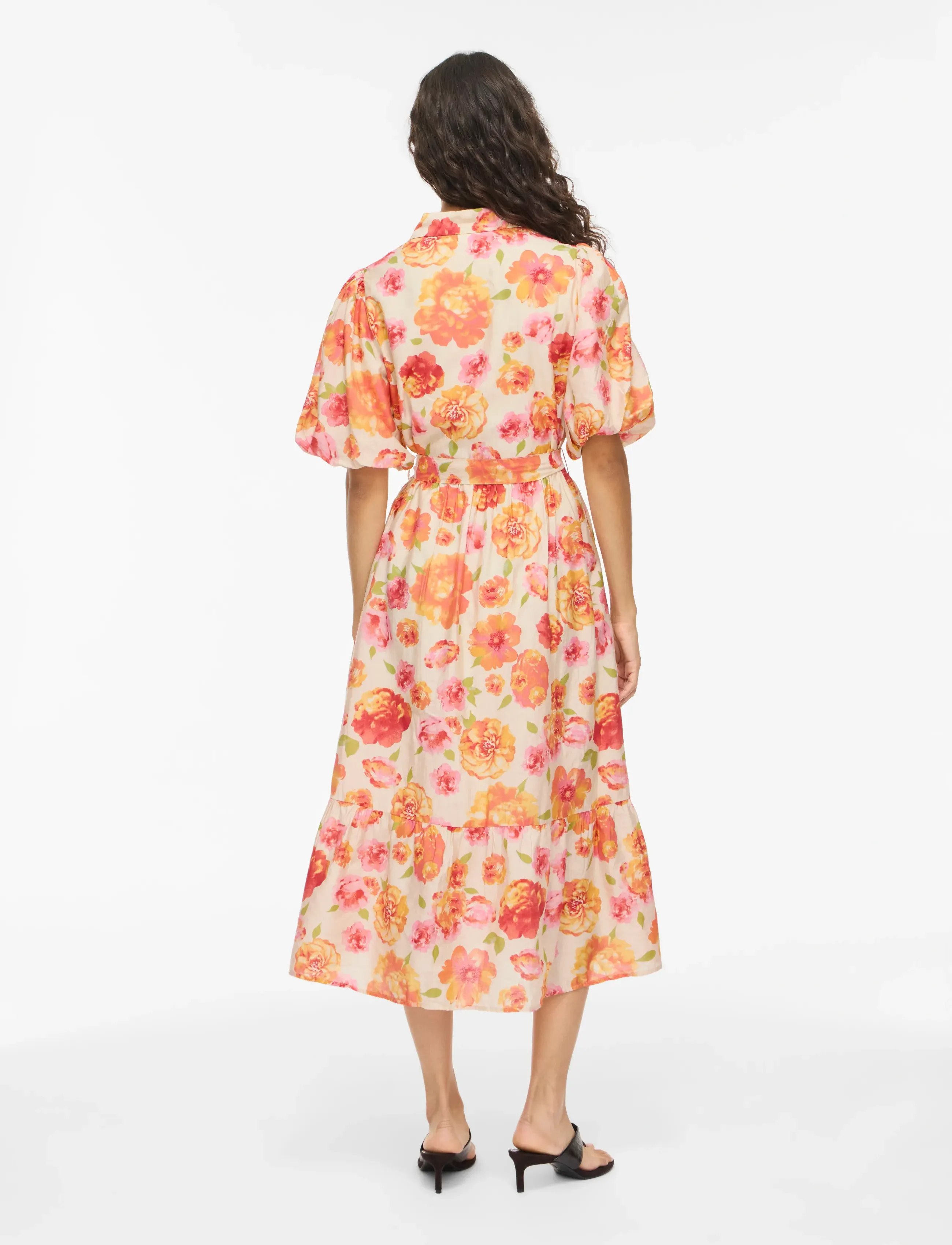 Vila - VIALINIA SOL 2/4 MIDI SHIRT DRESS/LN - sommerkjoler - snow white - 3