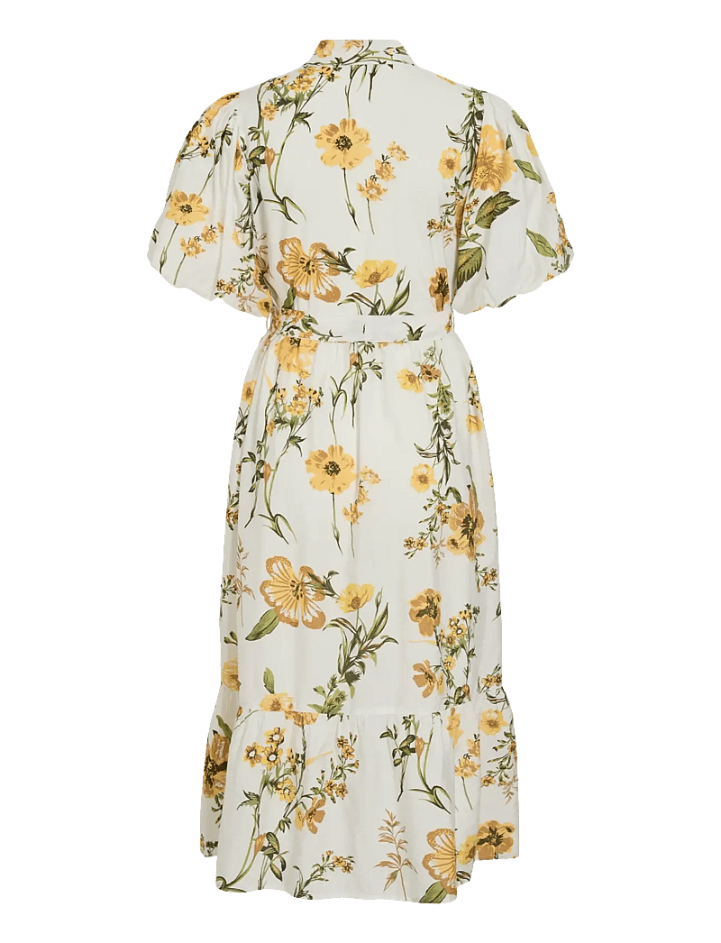 Vila - VIALINIA SOL 2/4 MIDI SHIRT DRESS/LN - sommerkleider - snow white - 2