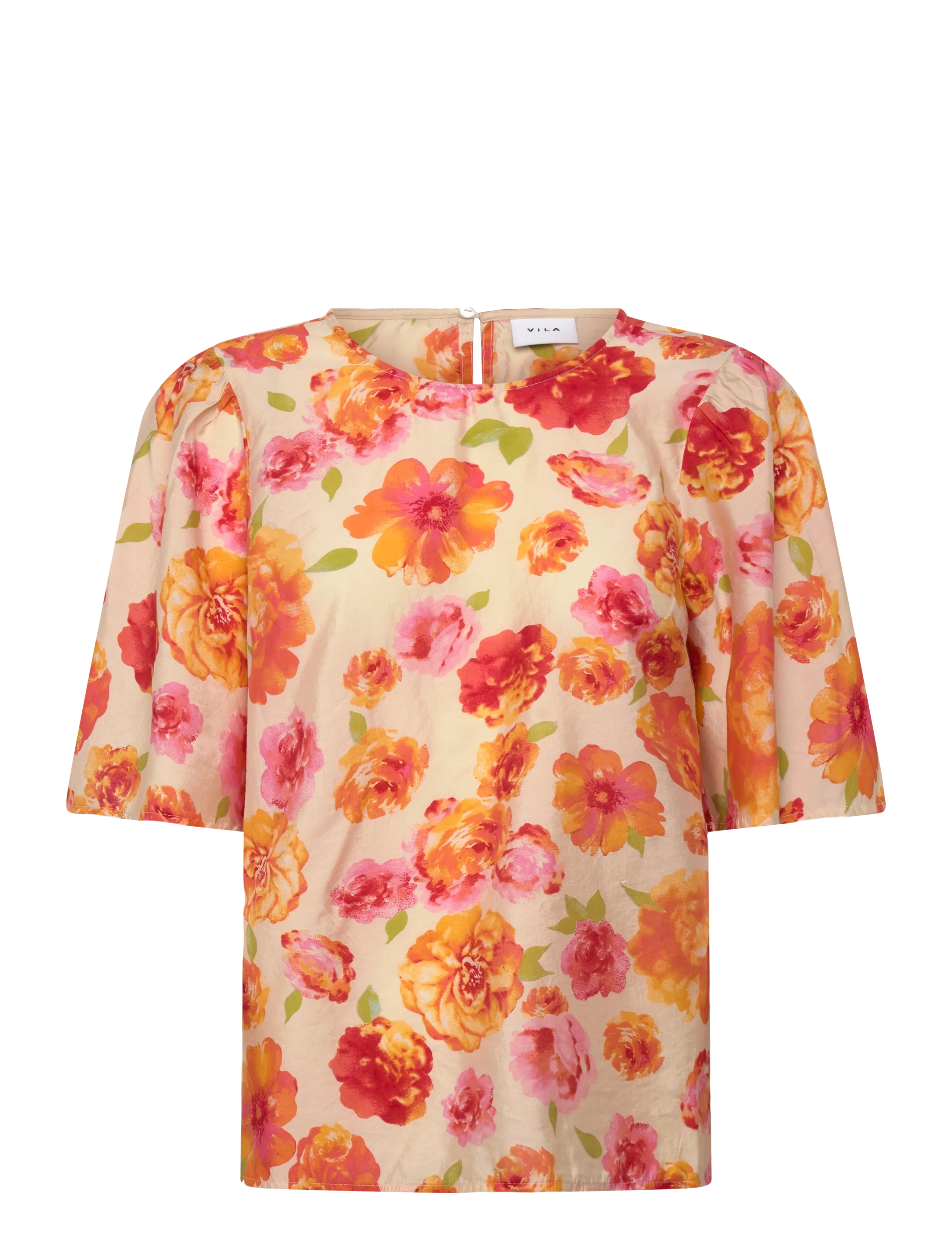 VILA Vialinia Sol O-Neck 2/4 Oberteil/Ln Cream - 42 - Damen