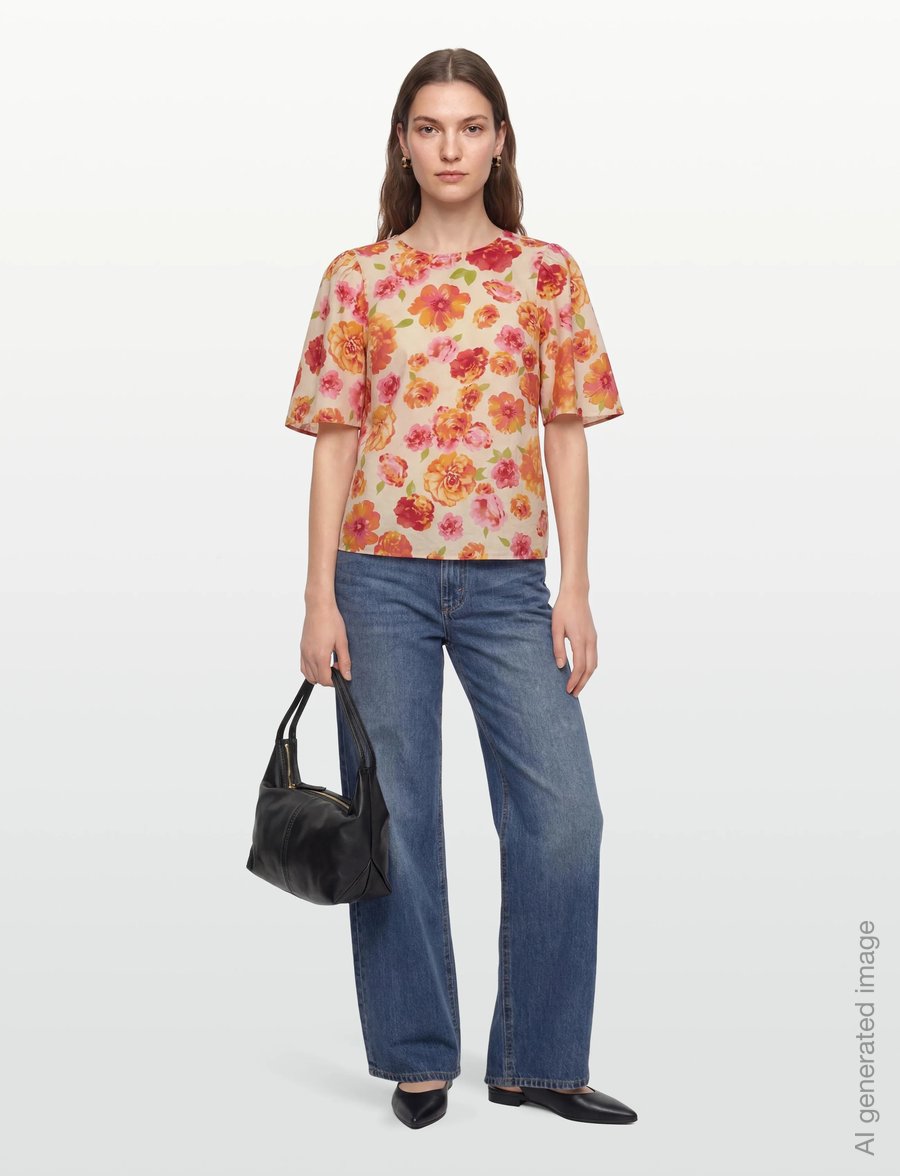 Vila - VIALINIA SOL O-NECK 2/4 TOP/LN - t-särgid - snow white - 0