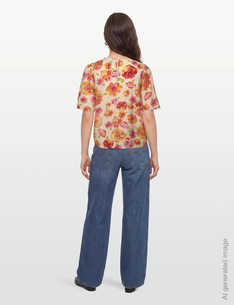 Vila - VIALINIA SOL O-NECK 2/4 TOP/LN - t-särgid - snow white - 4