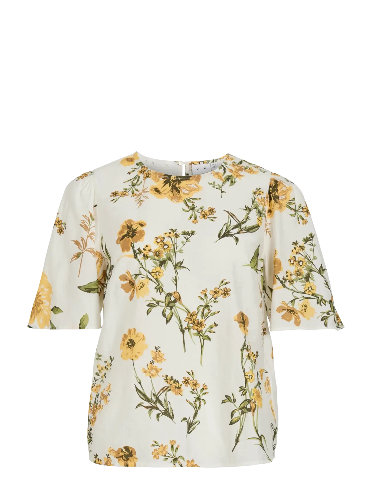 VILA Vialinia Sol O-Neck 2/4 Oberteil/Ln Weiß - 40 - Damen