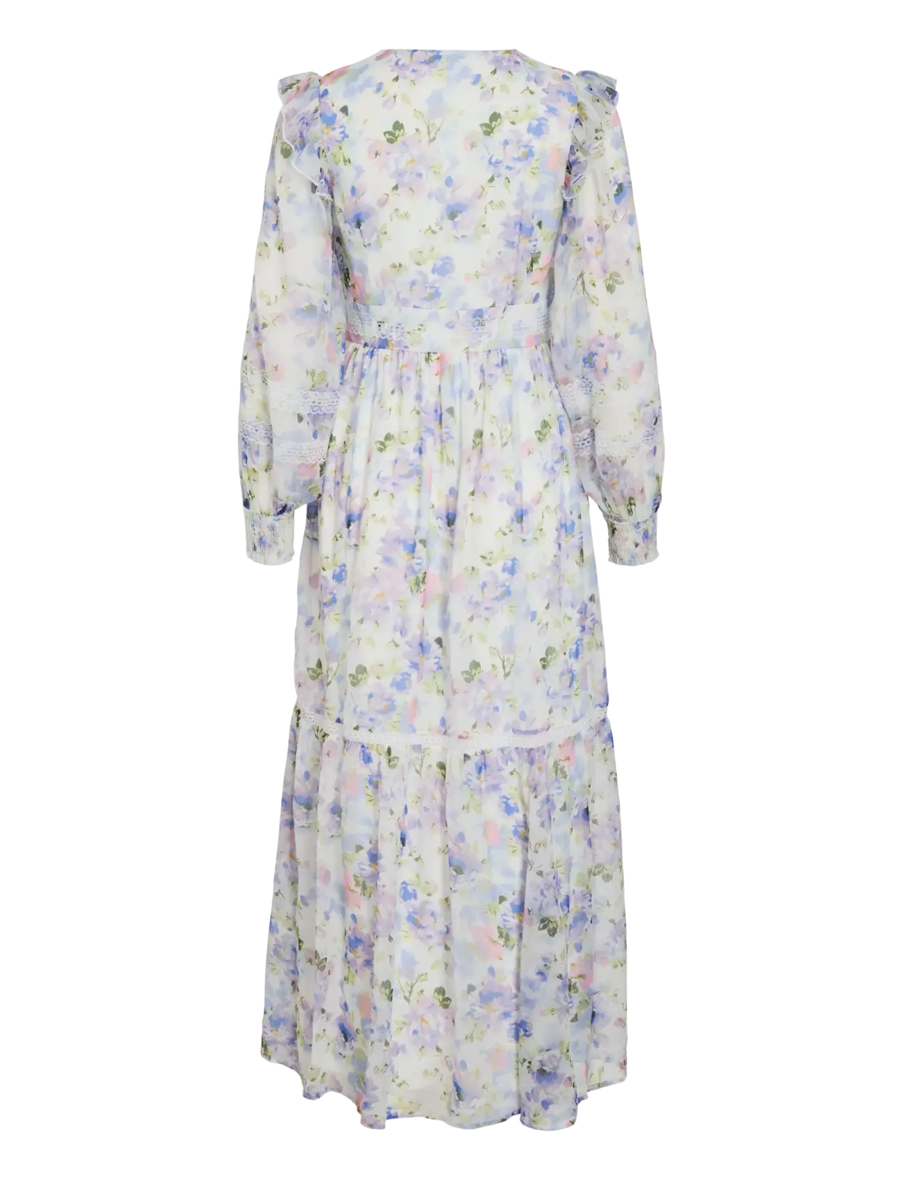 Vila - VIROMAN V-NECK L/S ANKLE DRESS/DC/KA - kesämekot - cloud dancer - 2